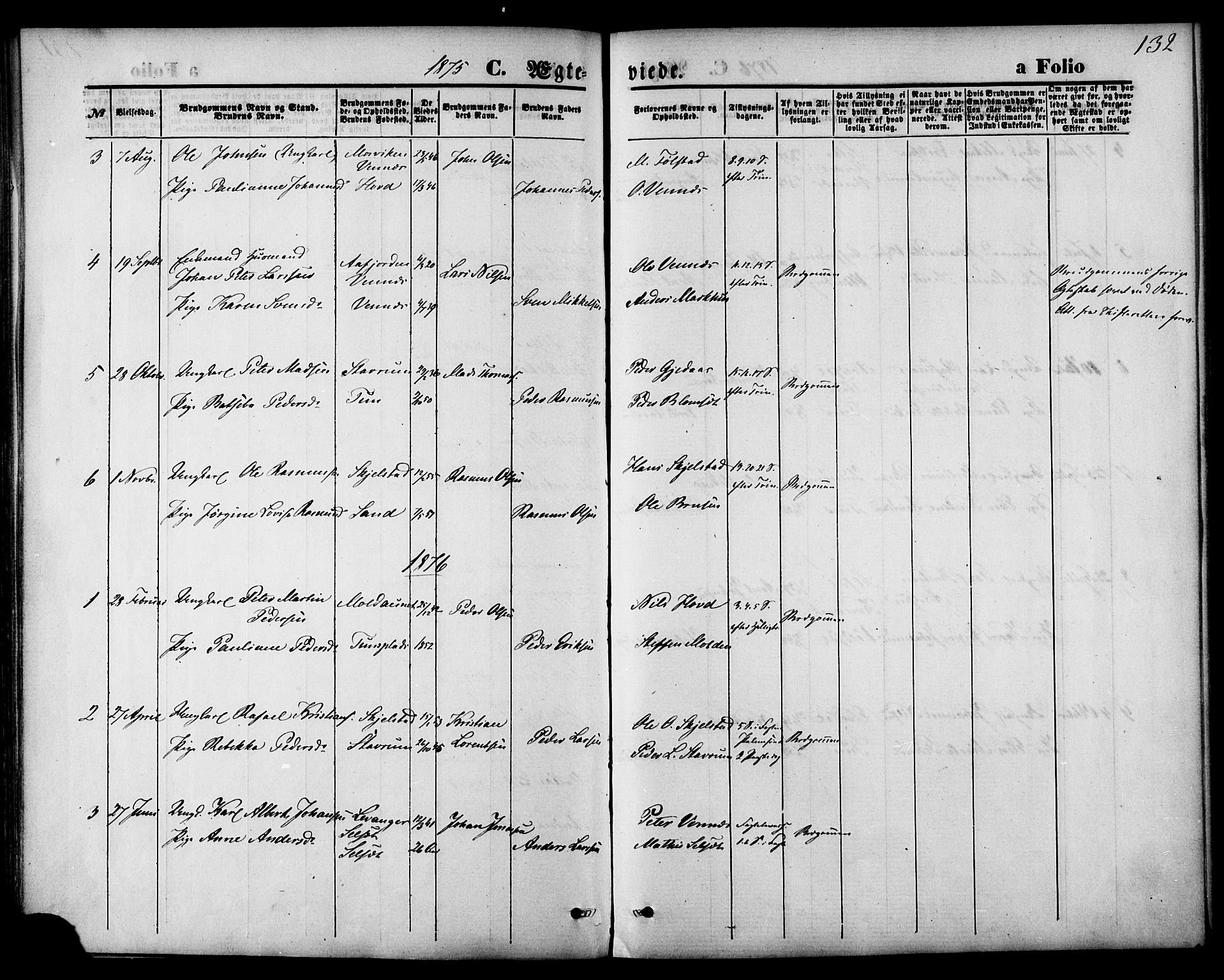 Ministerialprotokoller, klokkerbøker og fødselsregistre - Nord-Trøndelag, SAT/A-1458/744/L0419: Parish register (official) no. 744A03, 1867-1881, p. 132