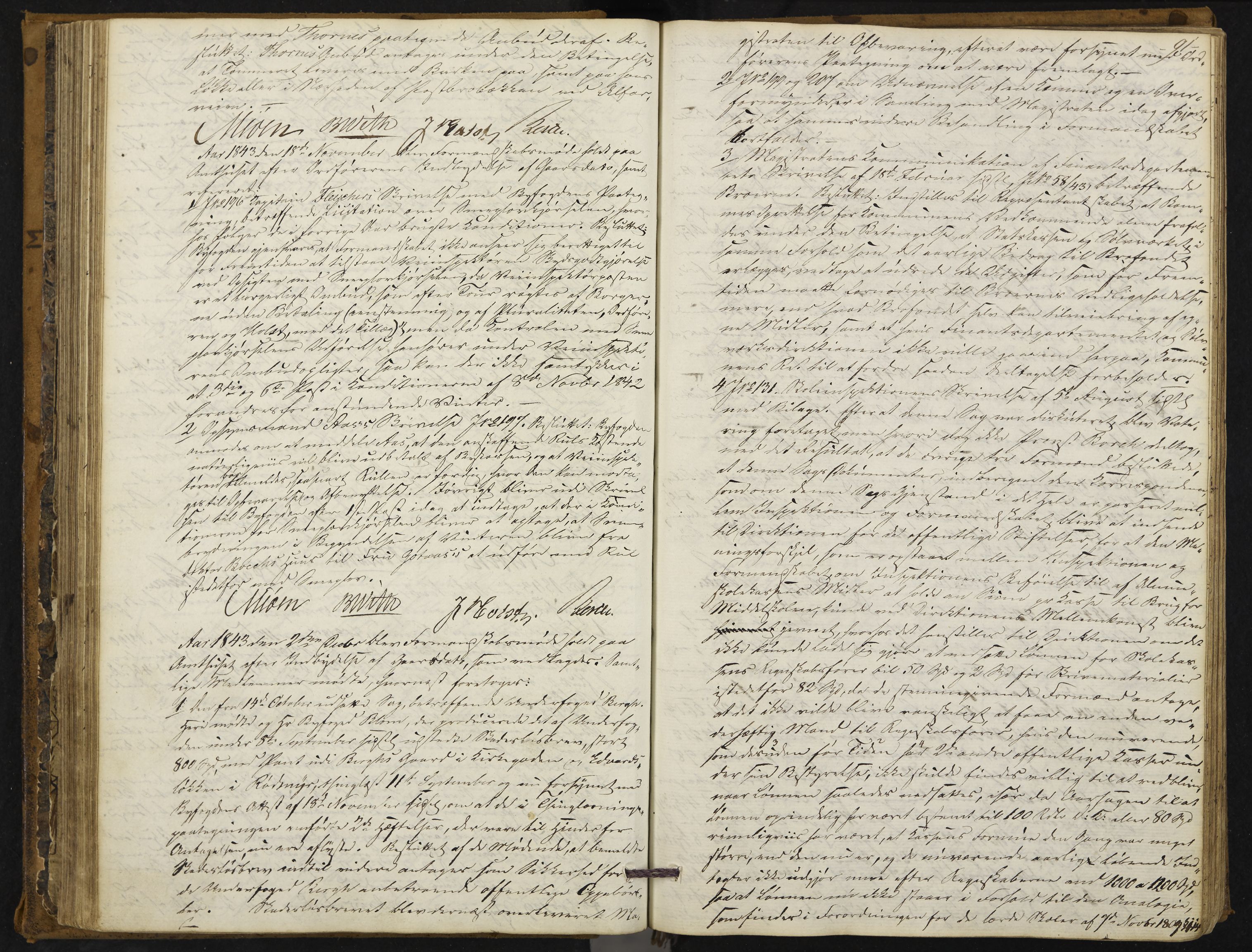 Kongsberg formannskap og sentraladministrasjon, IKAK/0604021-1/A/L0001: Møtebok med register, 1837-1849, p. 91
