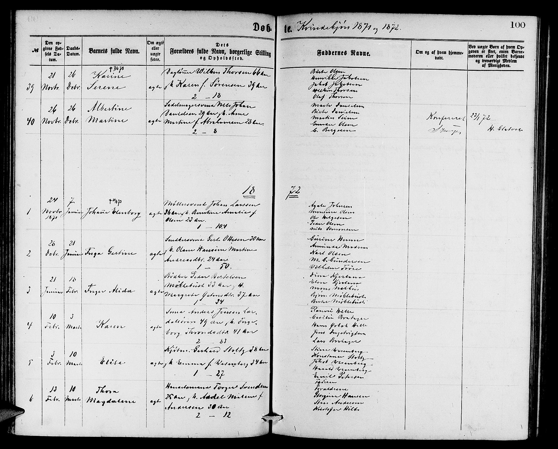 Sandviken Sokneprestembete, SAB/A-77601/H/Hb: Parish register (copy) no. A 1, 1867-1879, p. 100