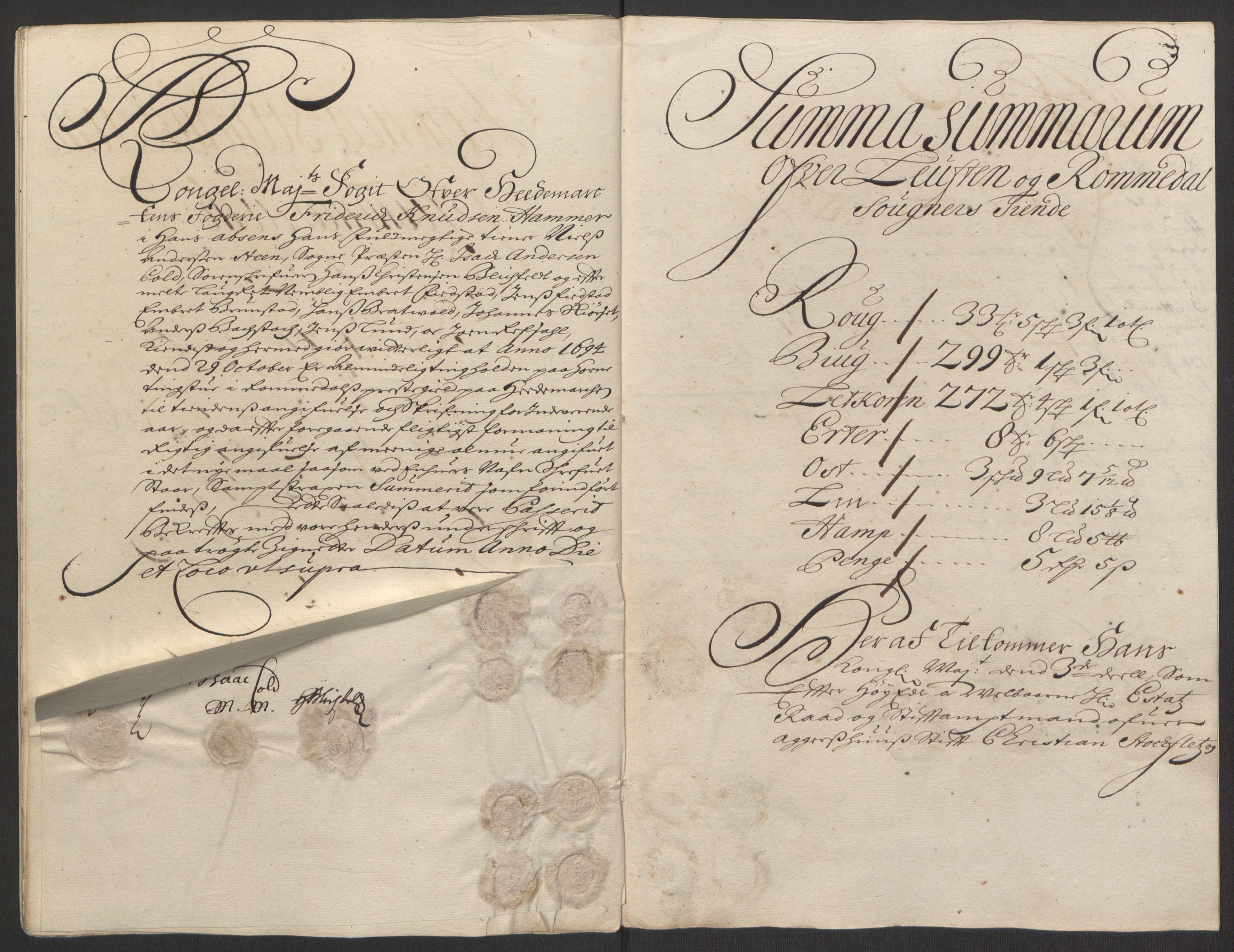 Rentekammeret inntil 1814, Reviderte regnskaper, Fogderegnskap, AV/RA-EA-4092/R16/L1035: Fogderegnskap Hedmark, 1694, p. 63