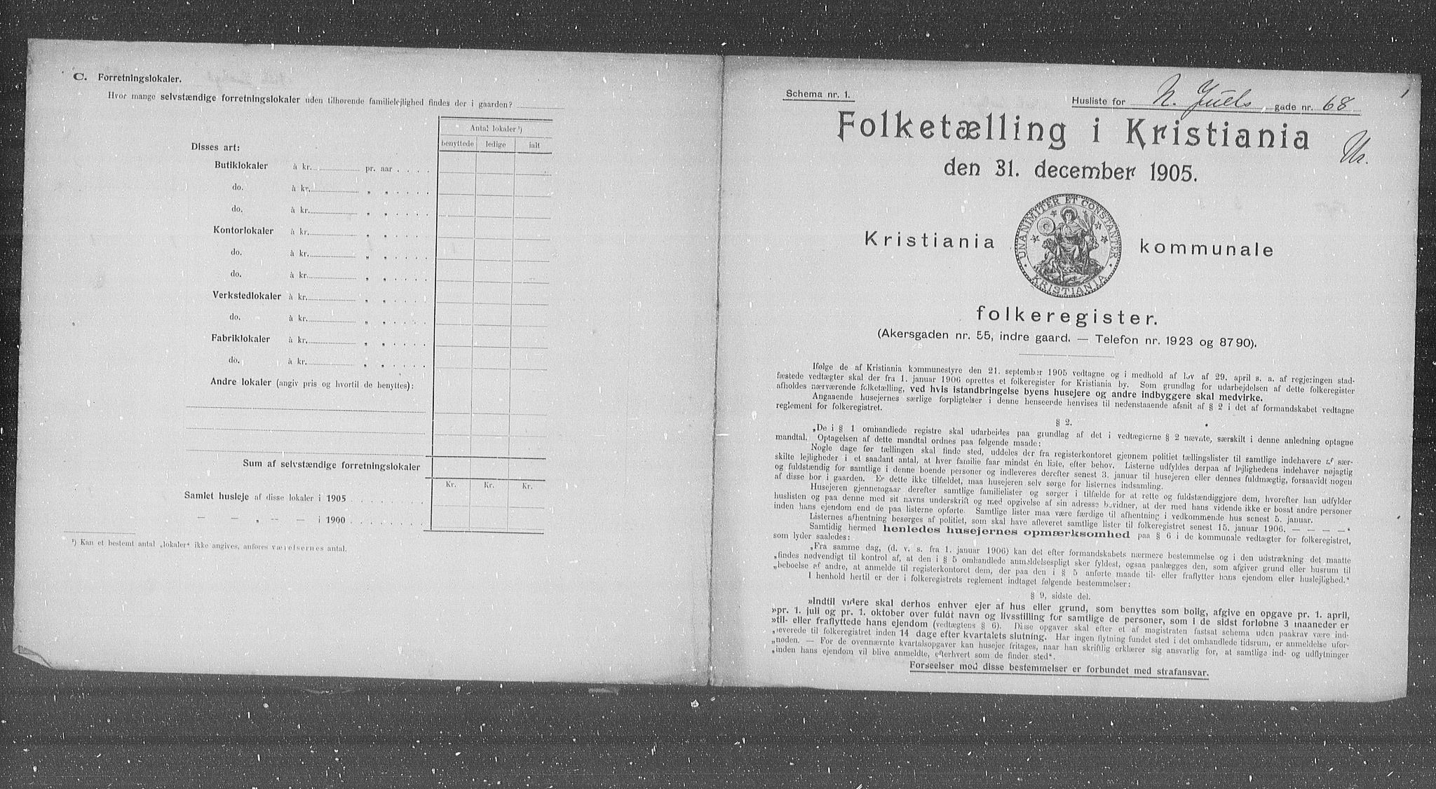 OBA, Municipal Census 1905 for Kristiania, 1905, p. 37403