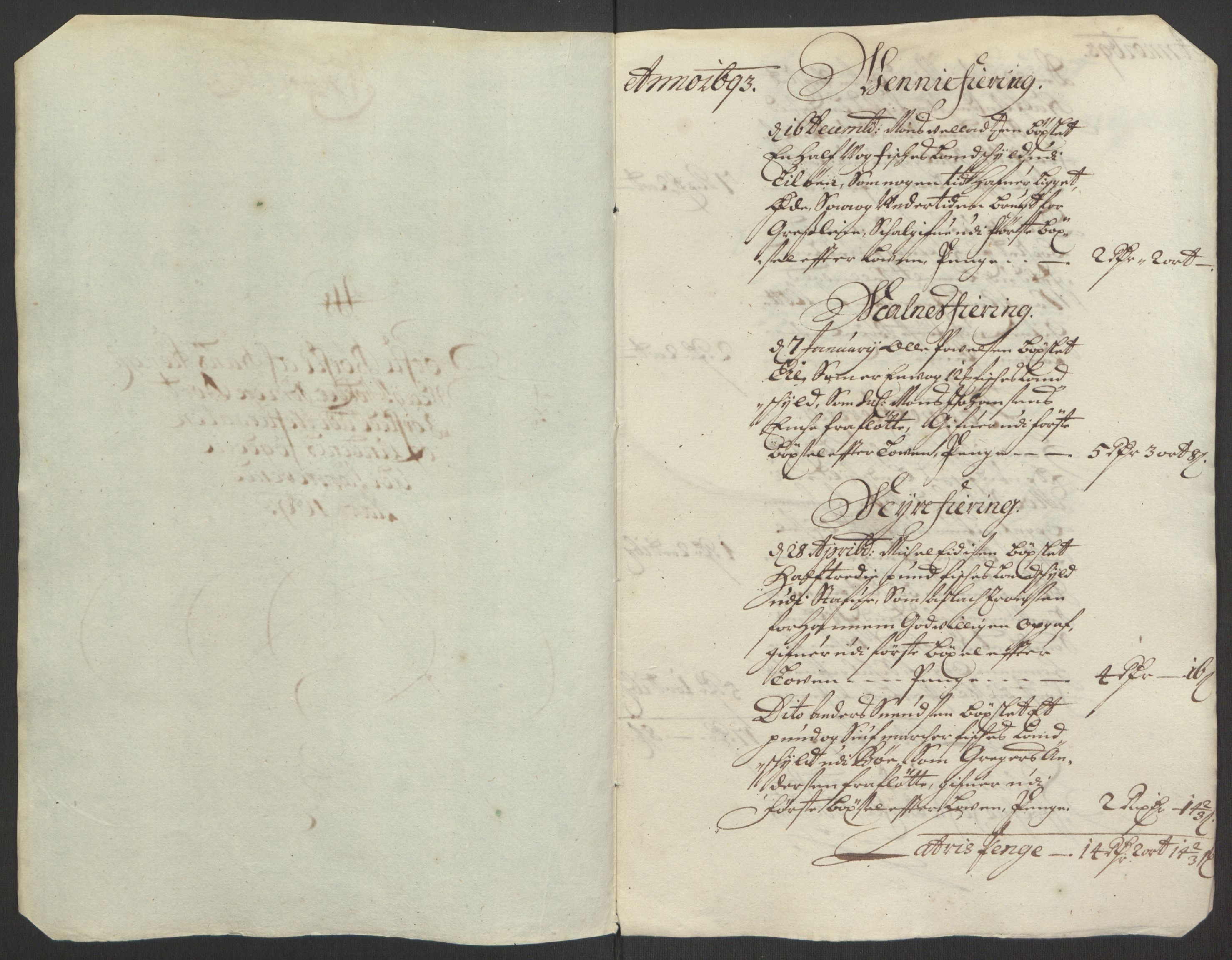 Rentekammeret inntil 1814, Reviderte regnskaper, Fogderegnskap, RA/EA-4092/R67/L4676: Fogderegnskap Vesterålen, Andenes og Lofoten, 1691-1693, p. 334
