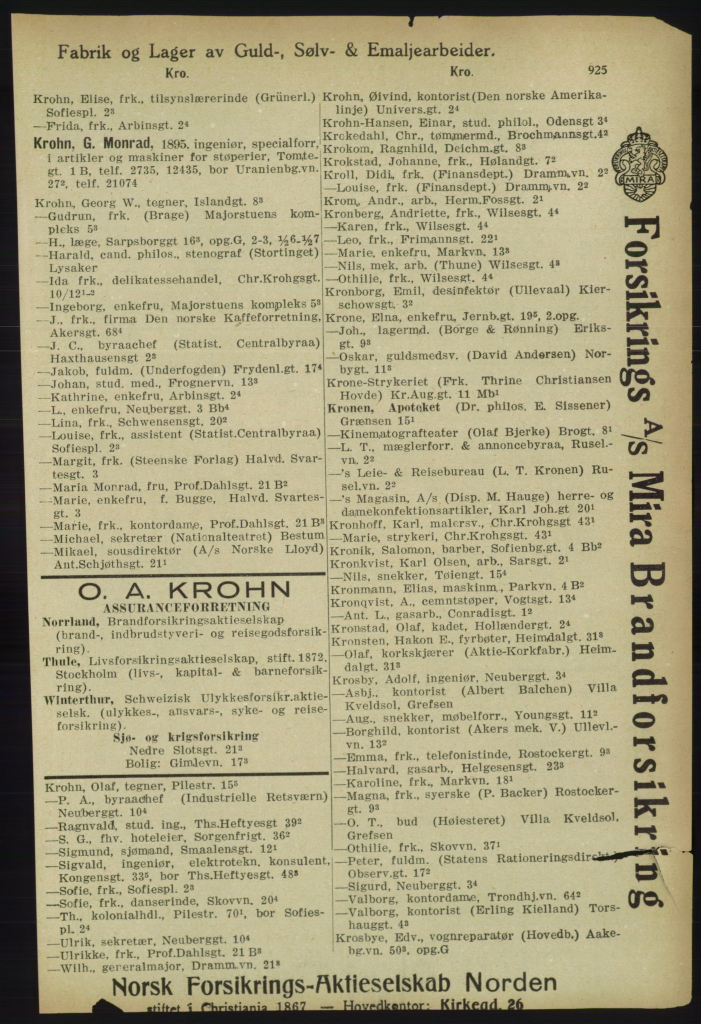 Kristiania/Oslo adressebok, PUBL/-, 1918, p. 950