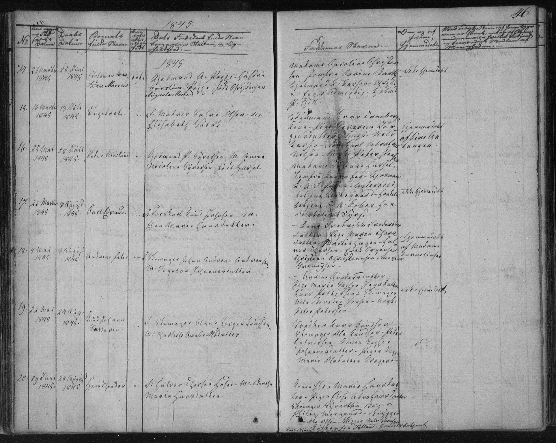 Kragerø kirkebøker, SAKO/A-278/F/Fa/L0005: Parish register (official) no. 5, 1832-1847, p. 46