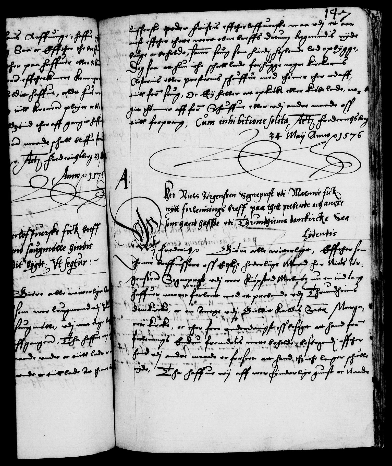 Danske Kanselli 1572-1799, AV/RA-EA-3023/F/Fc/Fca/Fcaa/L0001: Norske registre (mikrofilm), 1572-1588, p. 147a