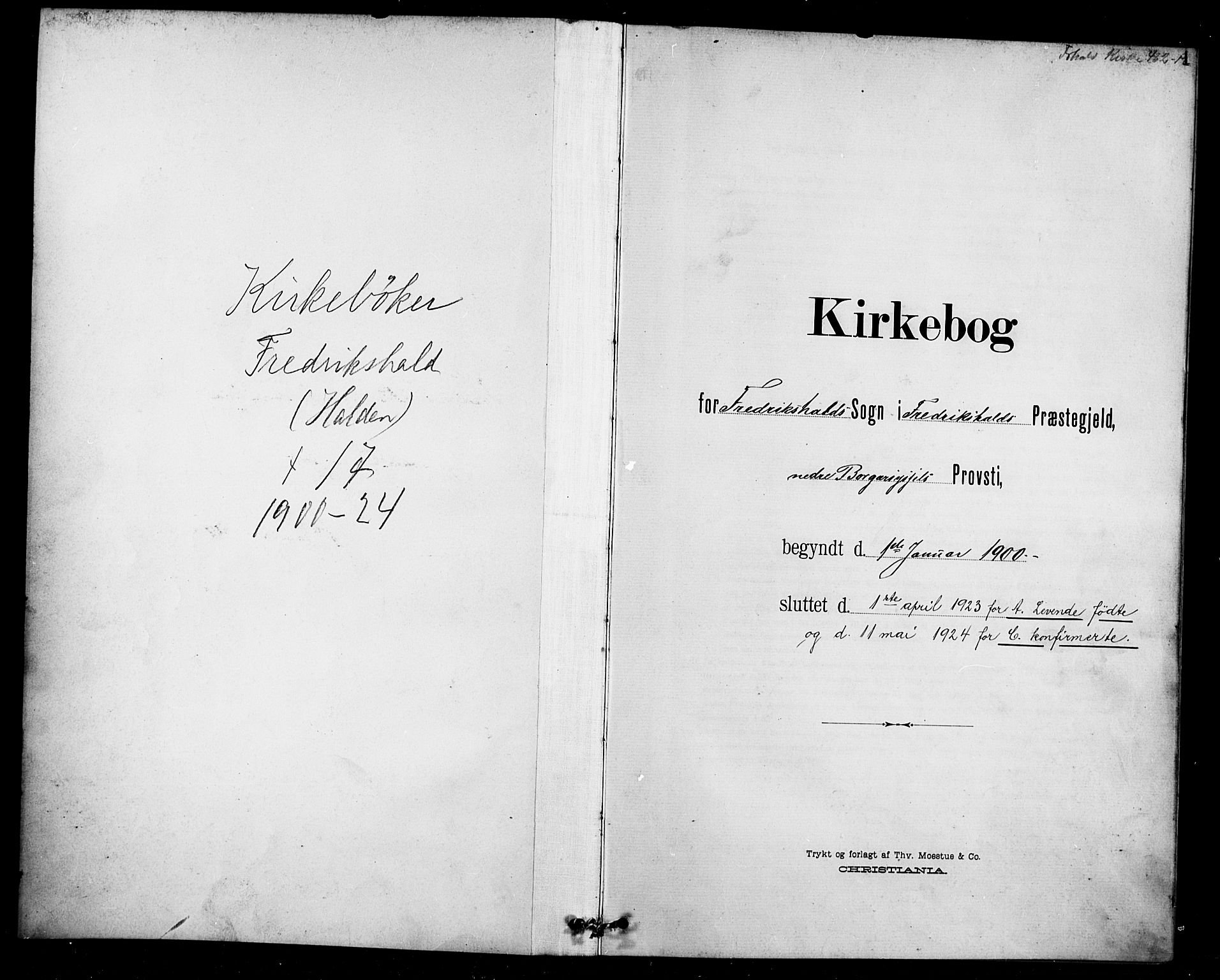 Halden prestekontor Kirkebøker, SAO/A-10909/G/Ga/L0010: Parish register (copy) no. 10, 1900-1923, p. 1