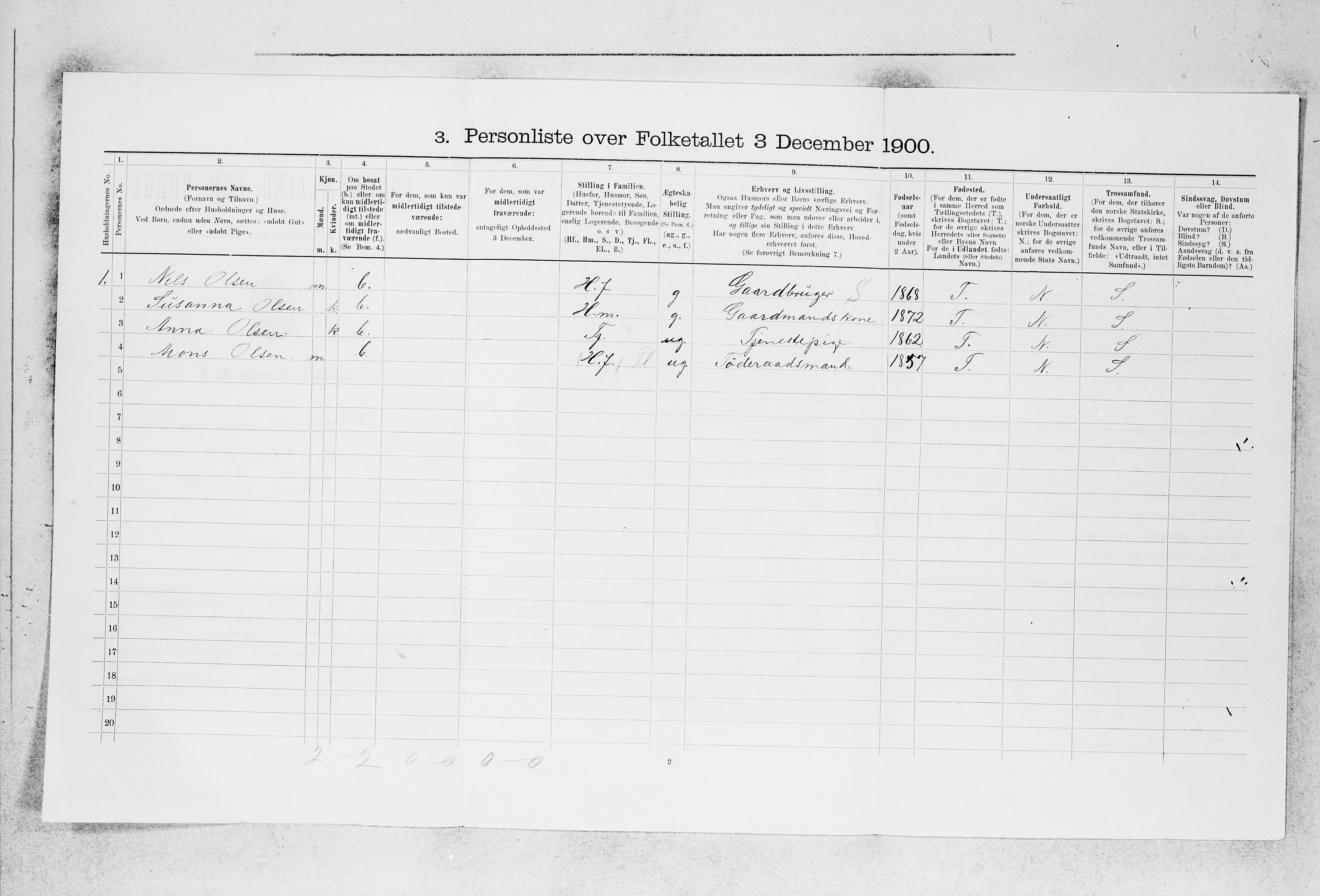 SAB, 1900 census for Alversund, 1900, p. 771