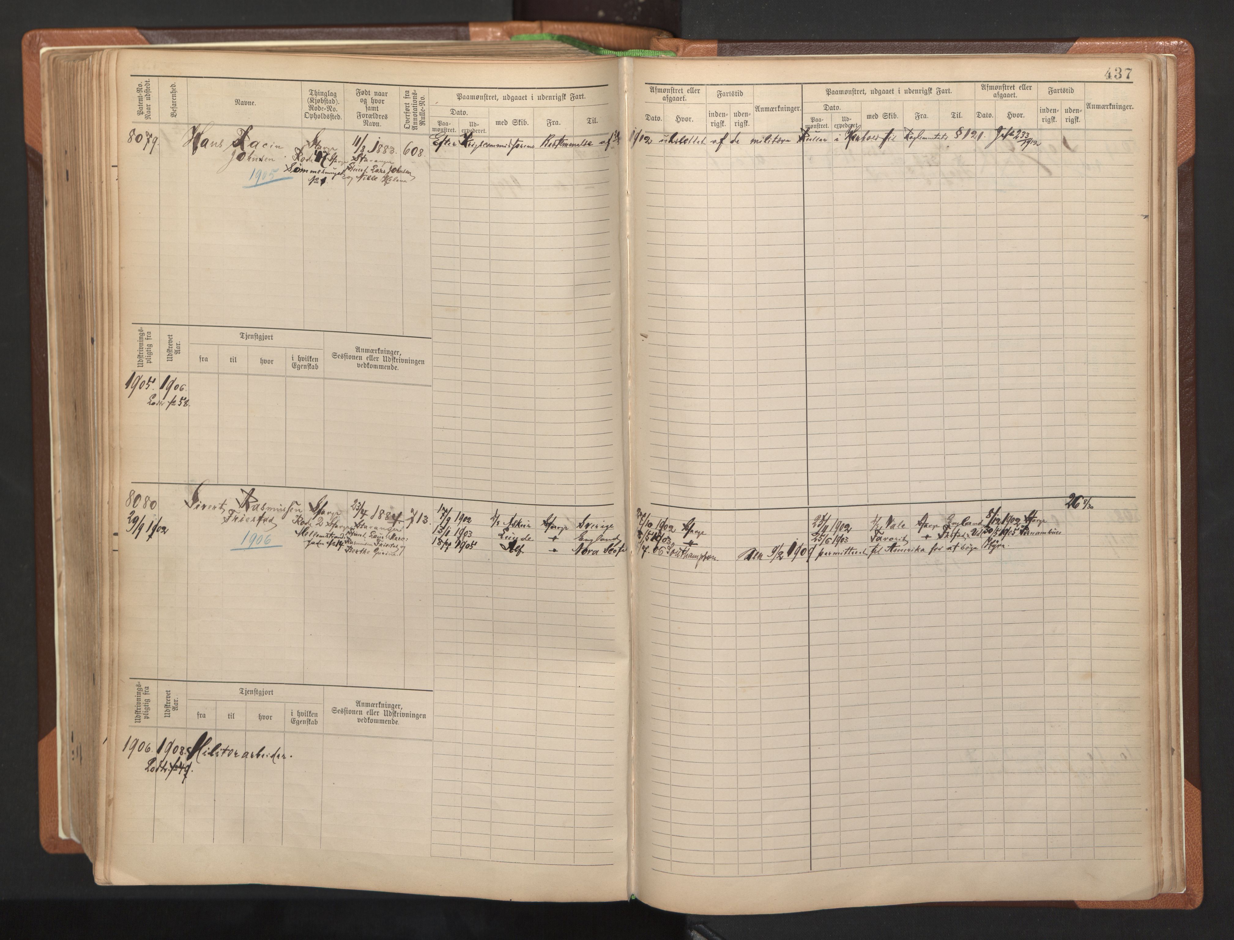 Stavanger sjømannskontor, AV/SAST-A-102006/F/Fb/Fbb/L0012: Sjøfartshovedrulle, patentnr. 7207-8158, 1894-1904, p. 441