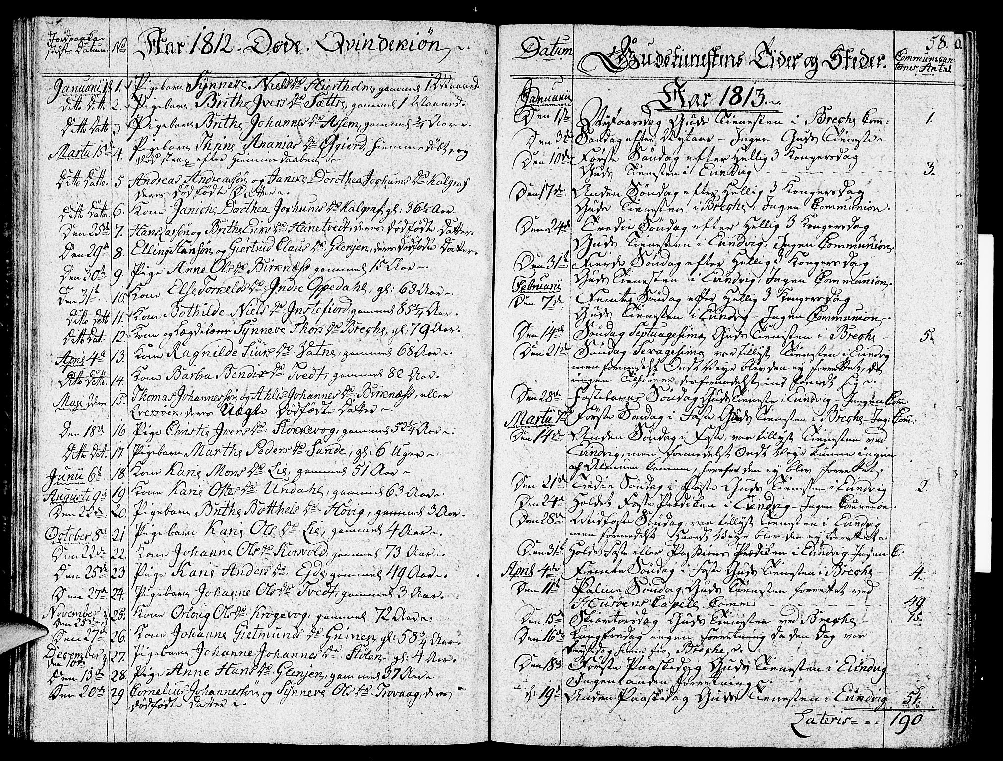 Gulen sokneprestembete, SAB/A-80201/H/Haa/Haaa/L0017: Parish register (official) no. A 17, 1809-1825, p. 58