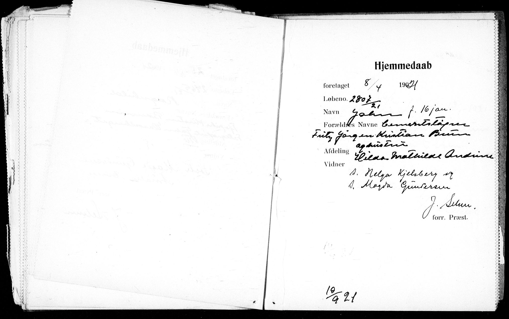 Ullevål sykehus prestekontor Kirkebøker, SAO/A-10542a/K/Ka/L0003: Baptism register no. 3, 1914-1921