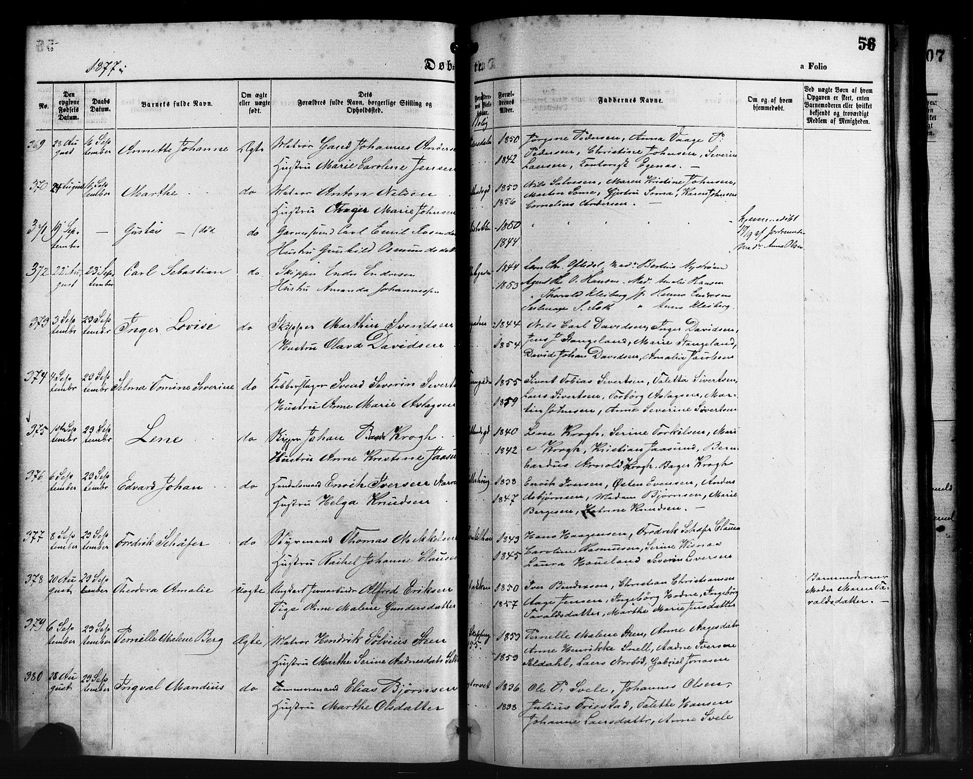 St. Petri sokneprestkontor, AV/SAST-A-101813/001/30/30BA/L0014: Parish register (official) no. A 14, 1876-1879, p. 56