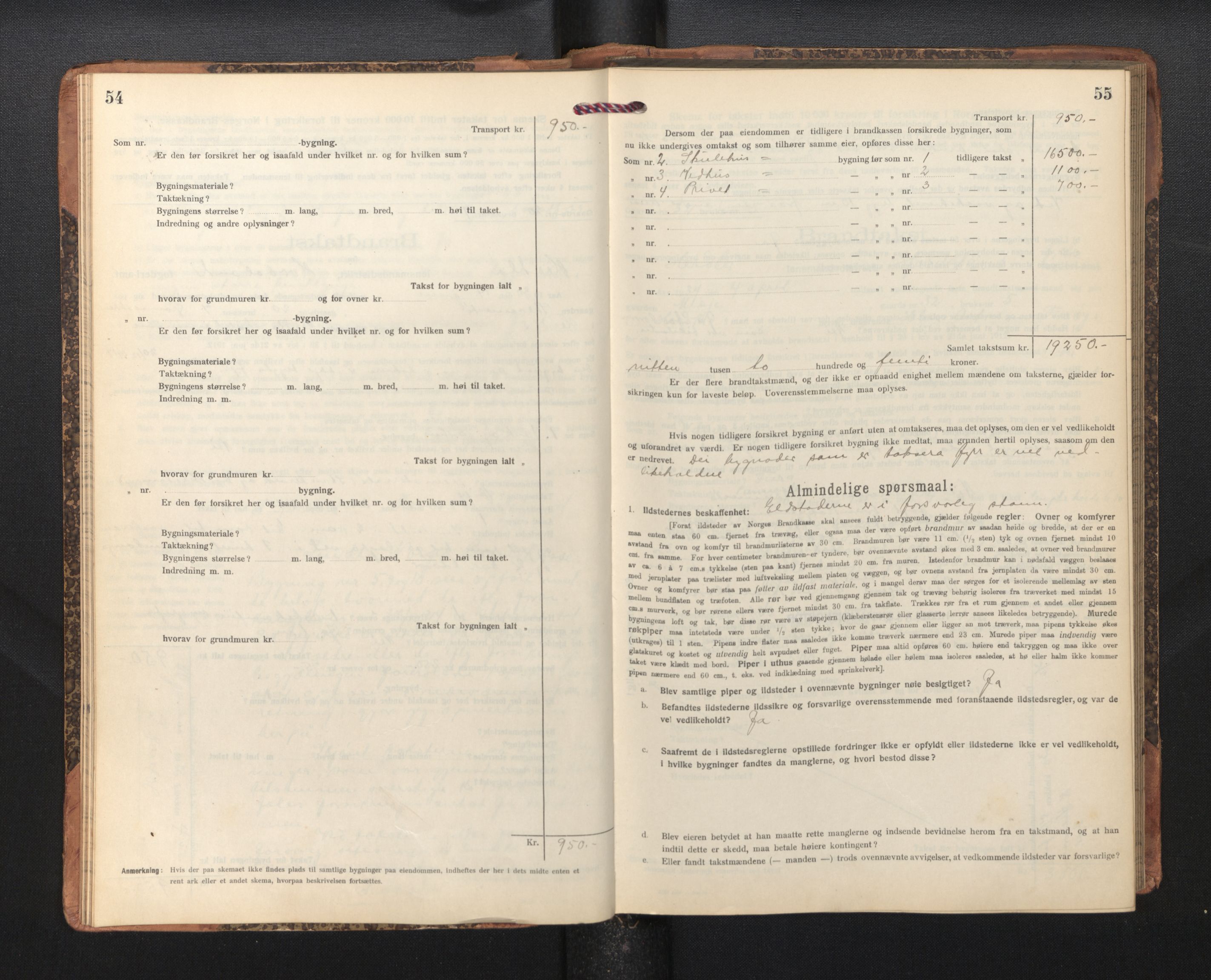 Lensmannen i Herdla, AV/SAB-A-32901/0012/L0004:  Branntakstprotokoll skjematakst, 1916-1954, p. 54-55