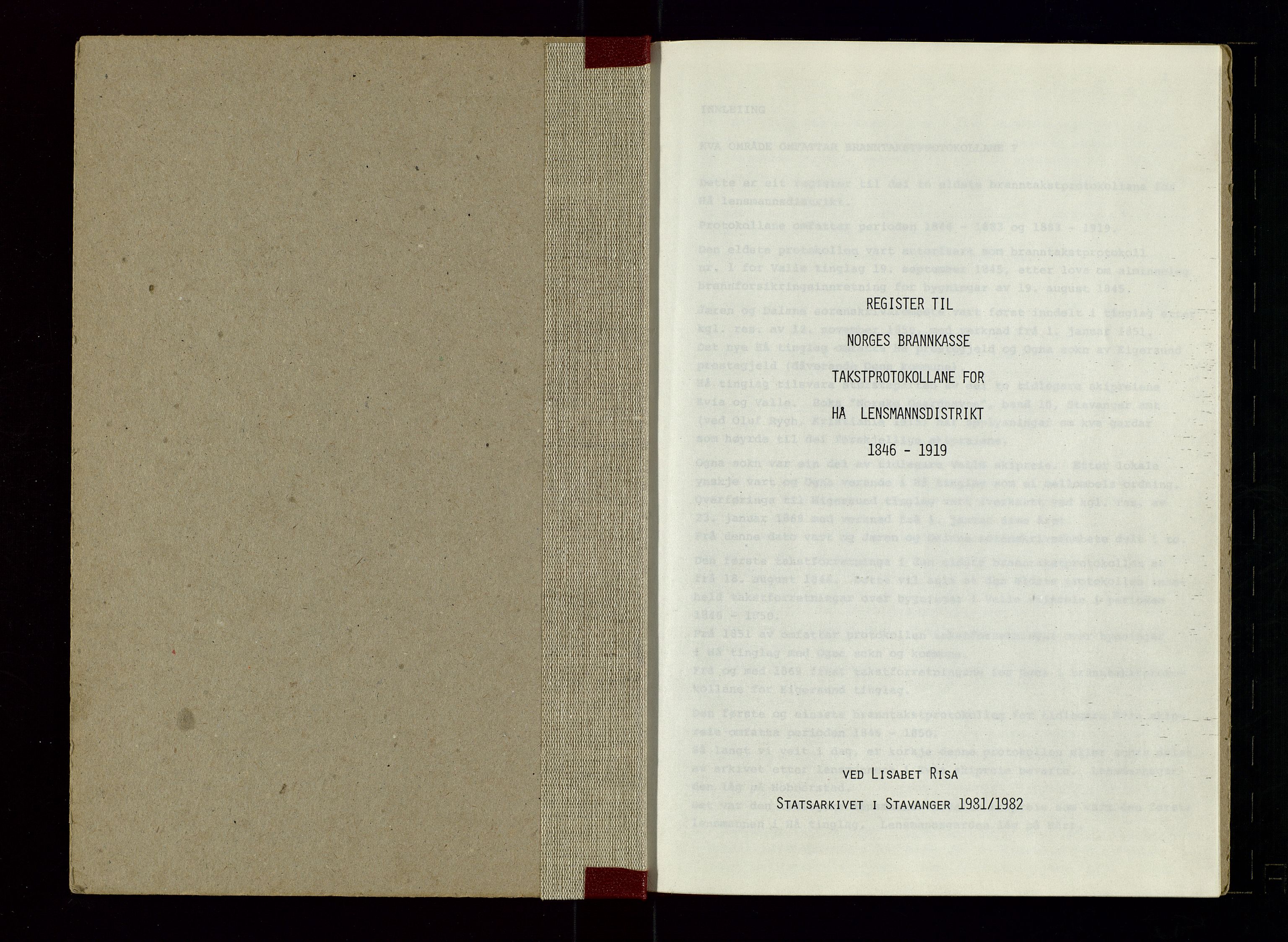 Hå lensmannskontor, SAST/A-100456/Goa/L0013: Register til takstprotokoller, 1846-1919