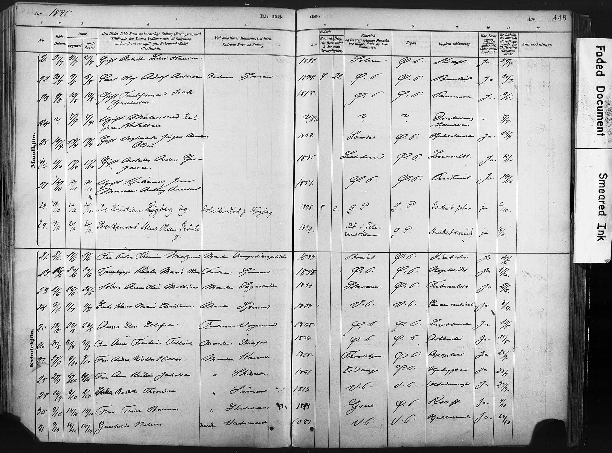 Porsgrunn kirkebøker , SAKO/A-104/F/Fa/L0008: Parish register (official) no. 8, 1878-1895, p. 448