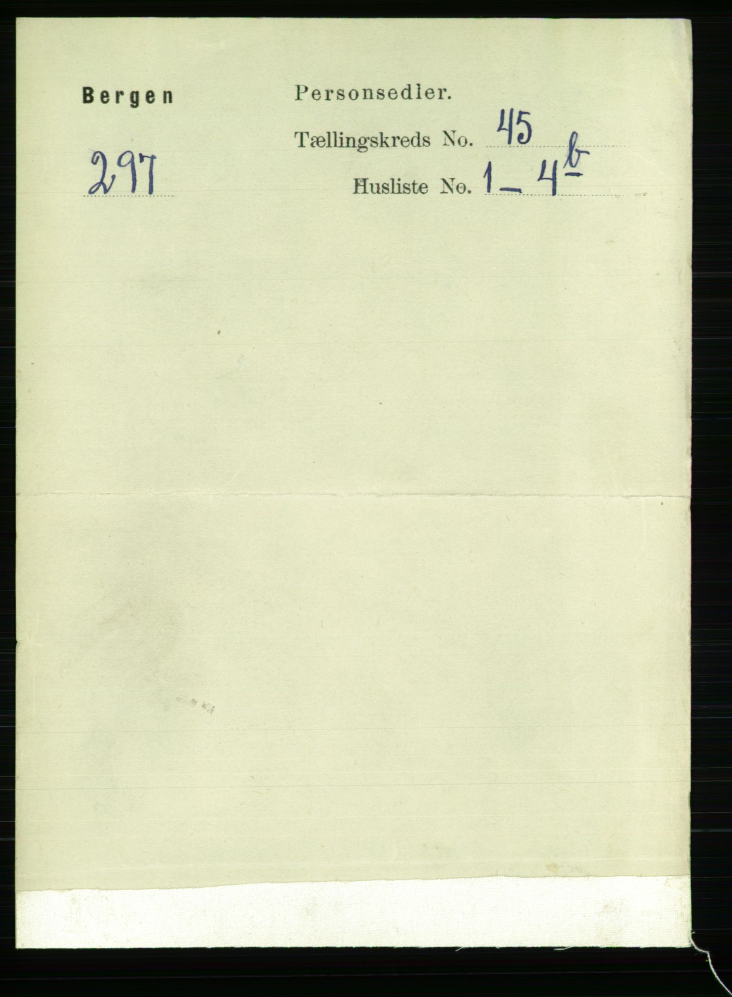 RA, 1891 Census for 1301 Bergen, 1891, p. 53371