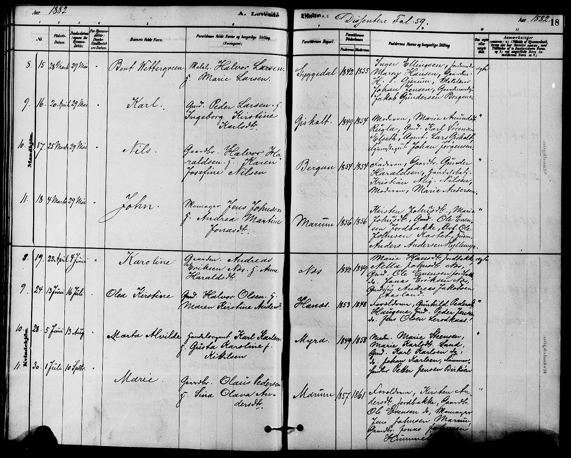 Solum kirkebøker, SAKO/A-306/F/Fb/L0001: Parish register (official) no. II 1, 1877-1892, p. 18