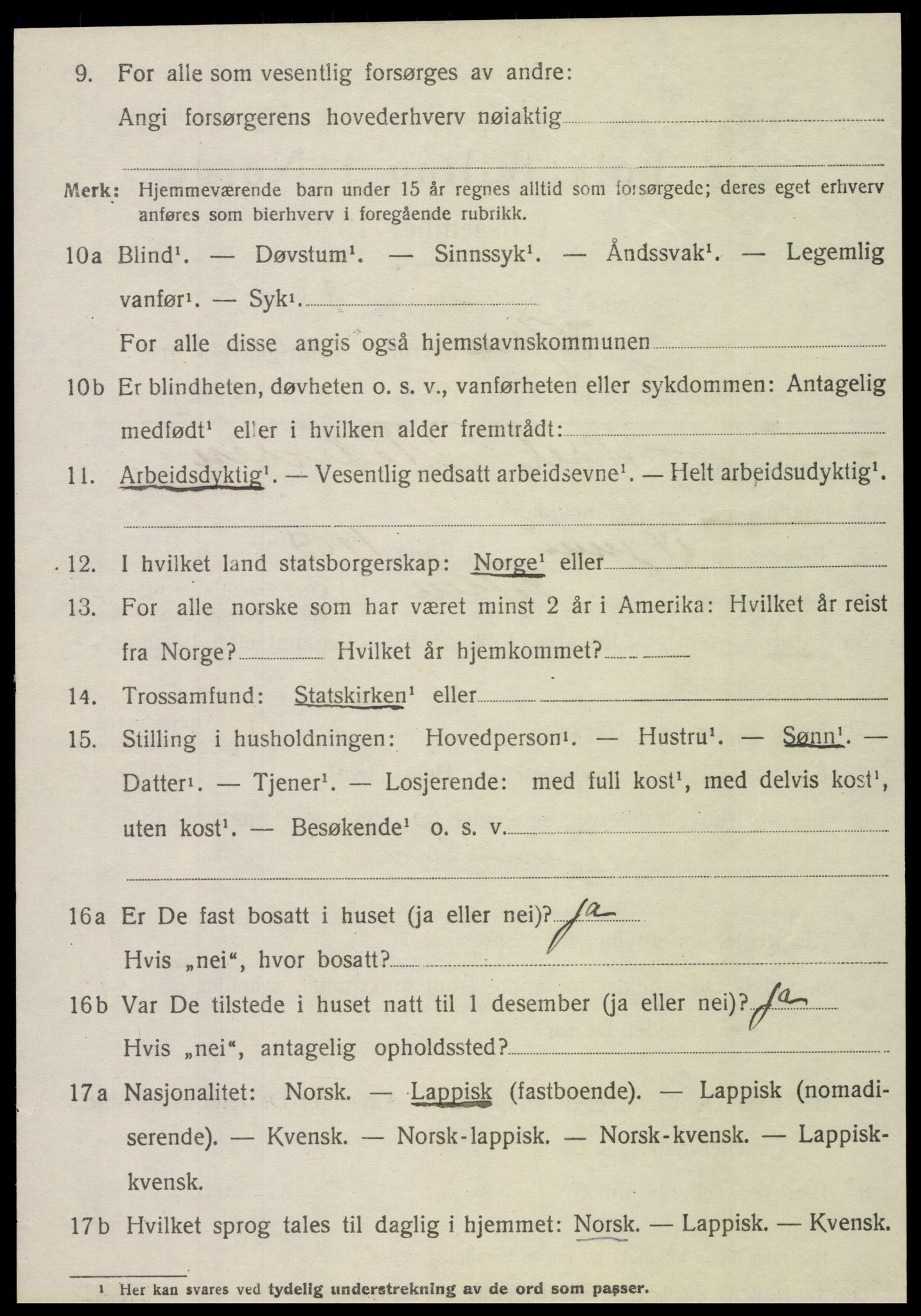 SAT, 1920 census for Vefsn, 1920, p. 9448