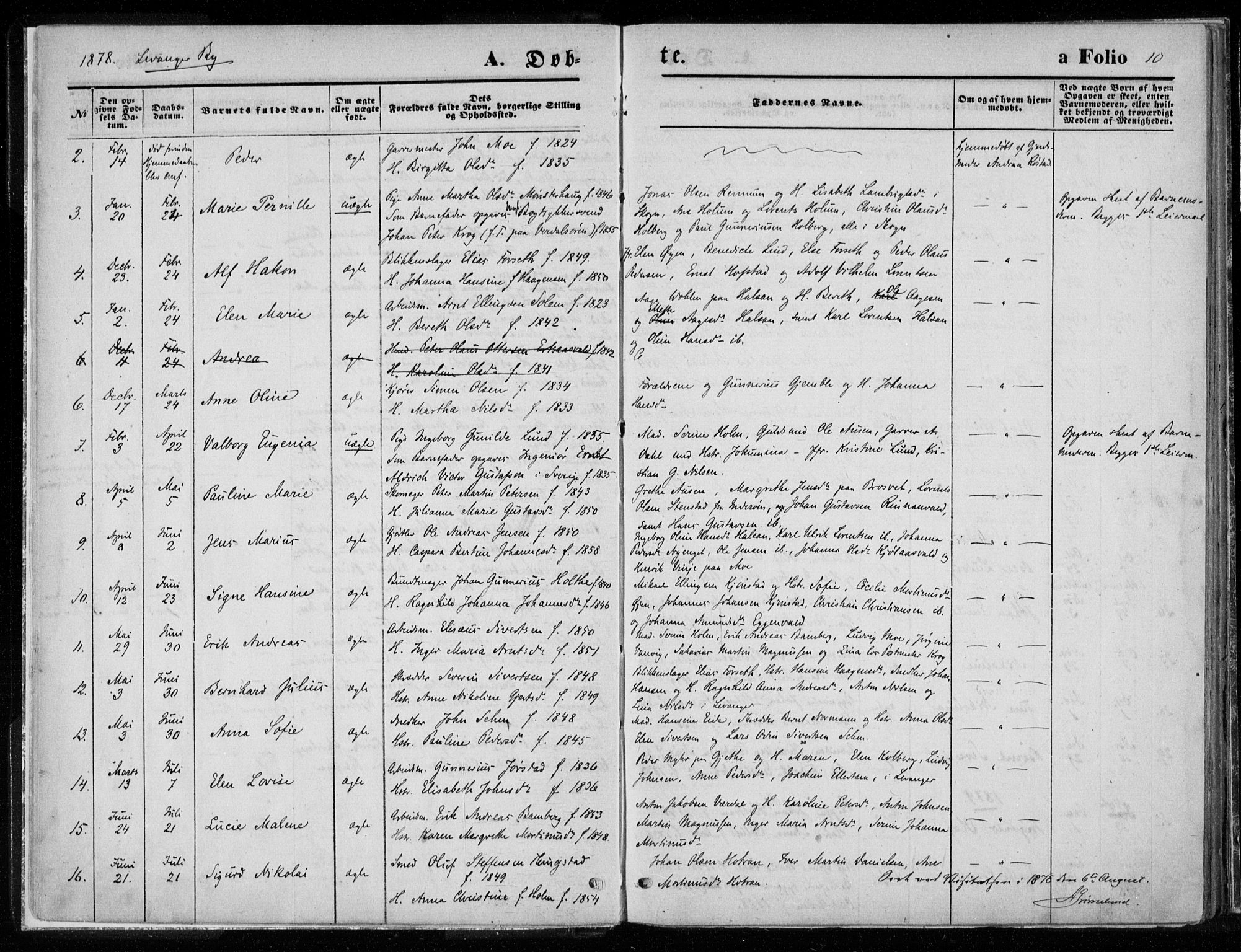 Ministerialprotokoller, klokkerbøker og fødselsregistre - Nord-Trøndelag, SAT/A-1458/720/L0187: Parish register (official) no. 720A04 /1, 1875-1879, p. 10