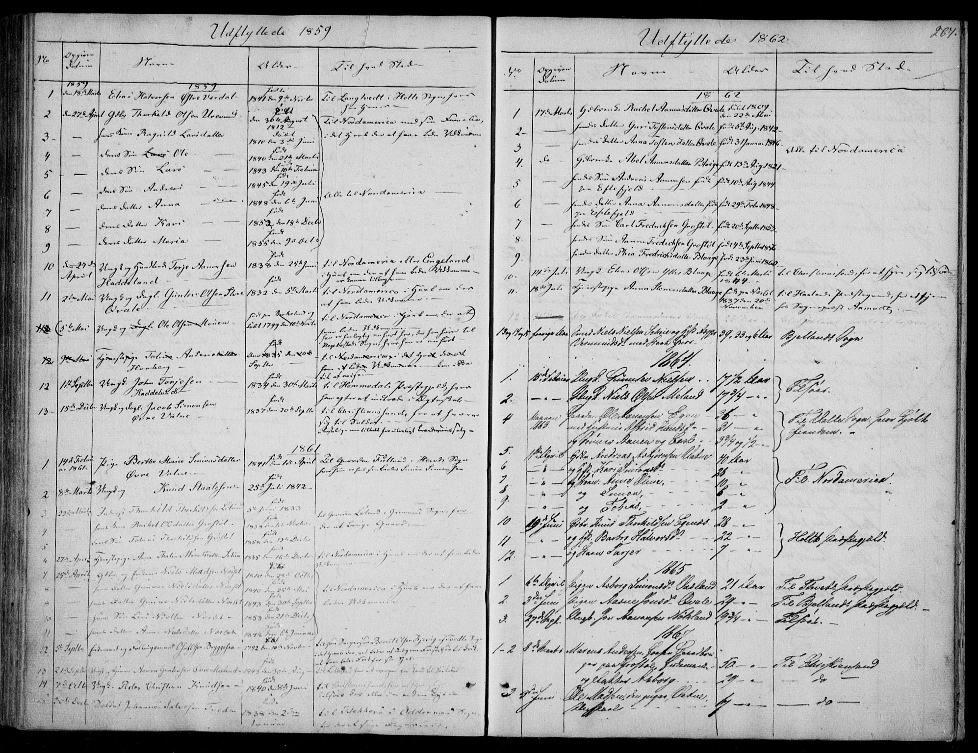 Hægebostad sokneprestkontor, AV/SAK-1111-0024/F/Fa/Fab/L0002: Parish register (official) no. A 2, 1836-1872, p. 267