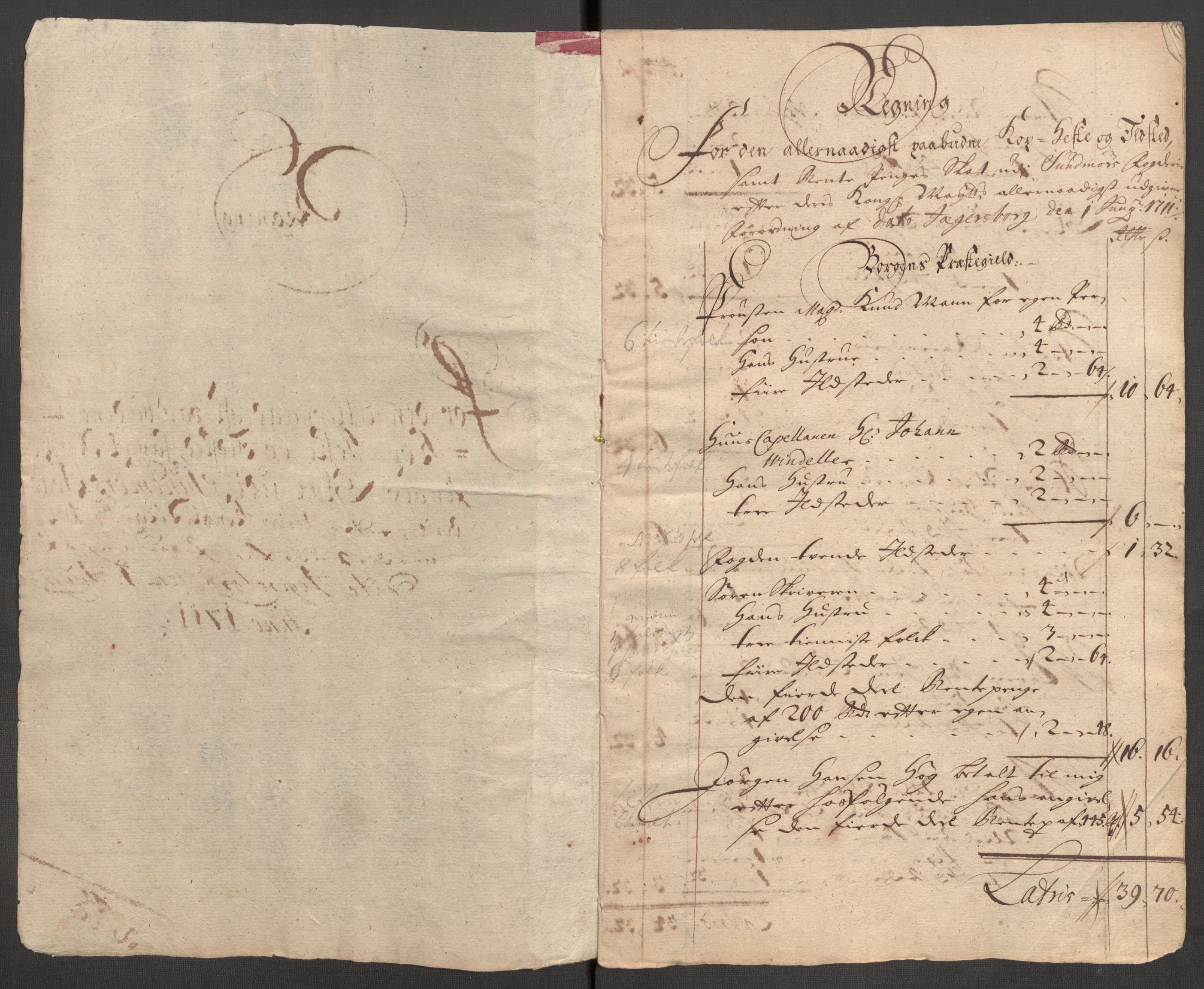 Rentekammeret inntil 1814, Reviderte regnskaper, Fogderegnskap, AV/RA-EA-4092/R54/L3564: Fogderegnskap Sunnmøre, 1711, p. 391