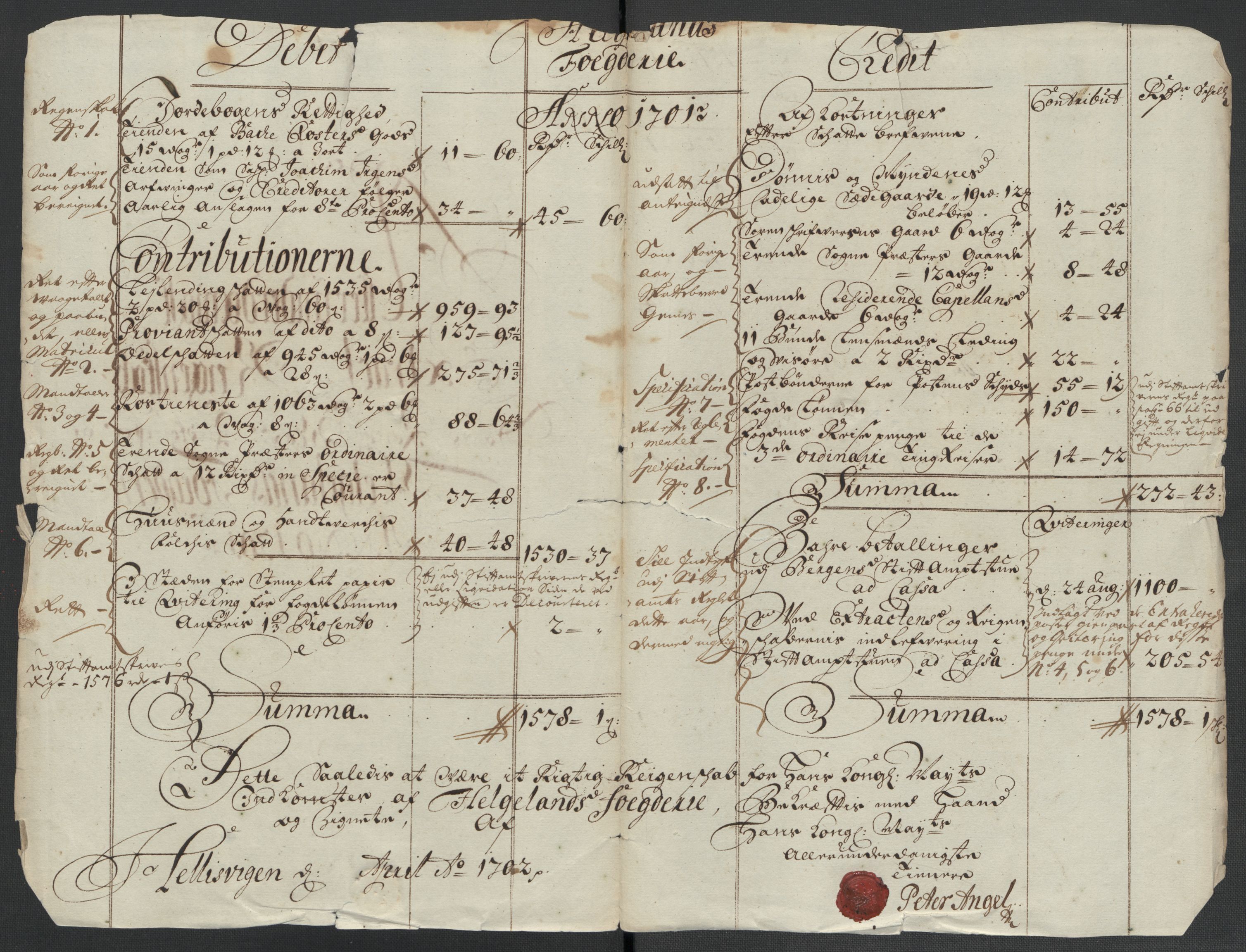 Rentekammeret inntil 1814, Reviderte regnskaper, Fogderegnskap, AV/RA-EA-4092/R65/L4507: Fogderegnskap Helgeland, 1699-1701, p. 284