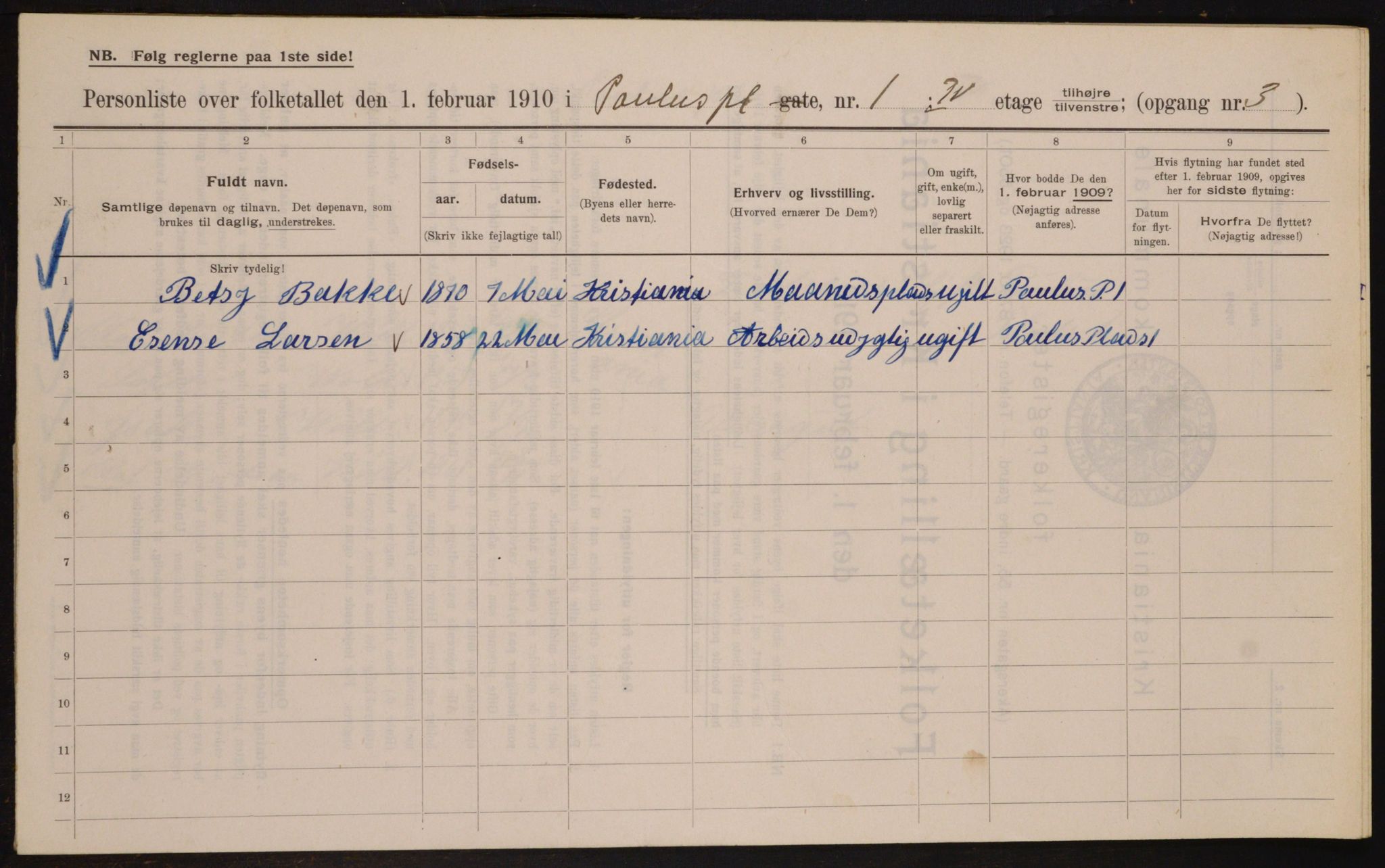 OBA, Municipal Census 1910 for Kristiania, 1910, p. 75502