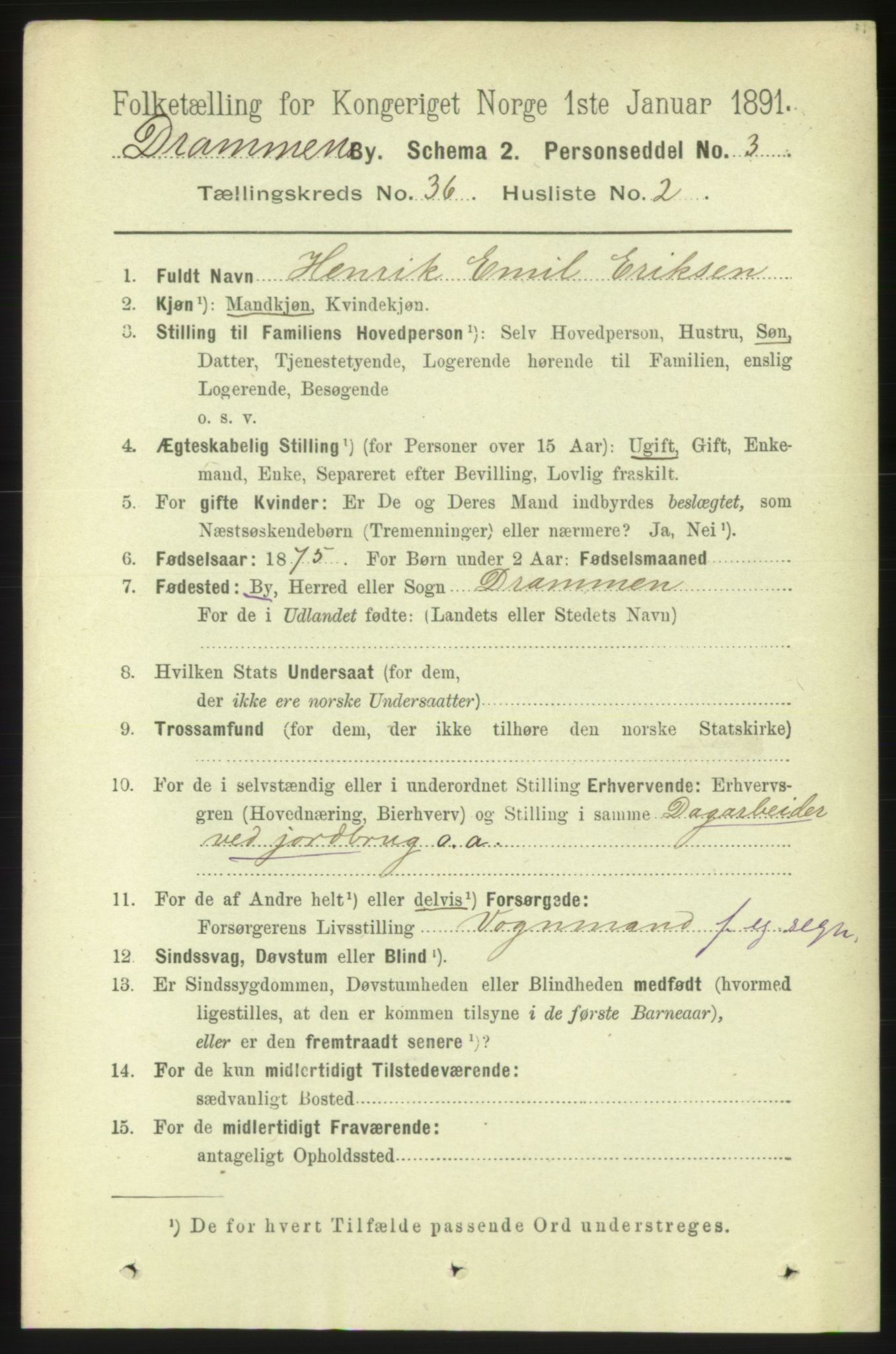 RA, 1891 census for 0602 Drammen, 1891, p. 22163