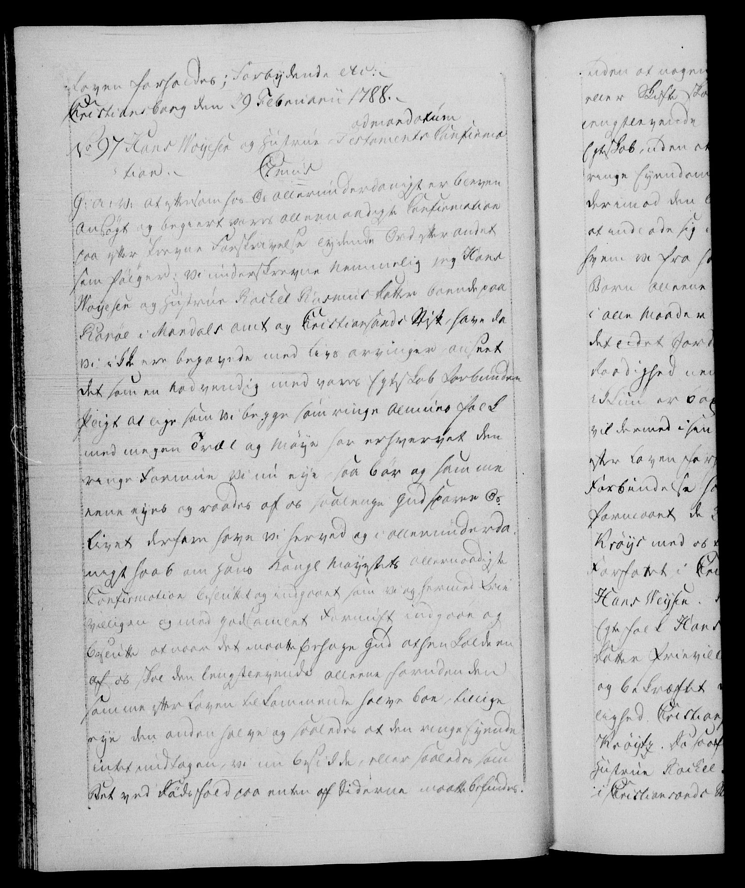 Danske Kanselli 1572-1799, AV/RA-EA-3023/F/Fc/Fca/Fcaa/L0052: Norske registre, 1788-1789, p. 45b