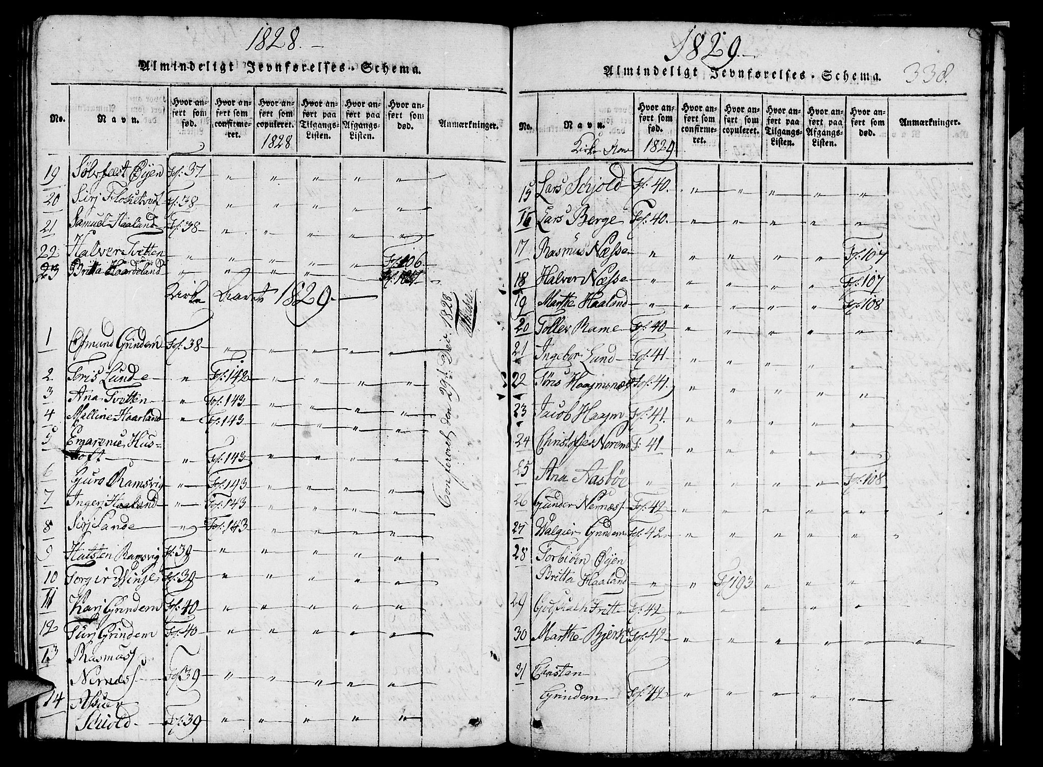 Etne sokneprestembete, SAB/A-75001/H/Hab: Parish register (copy) no. C 1, 1816-1841, p. 338