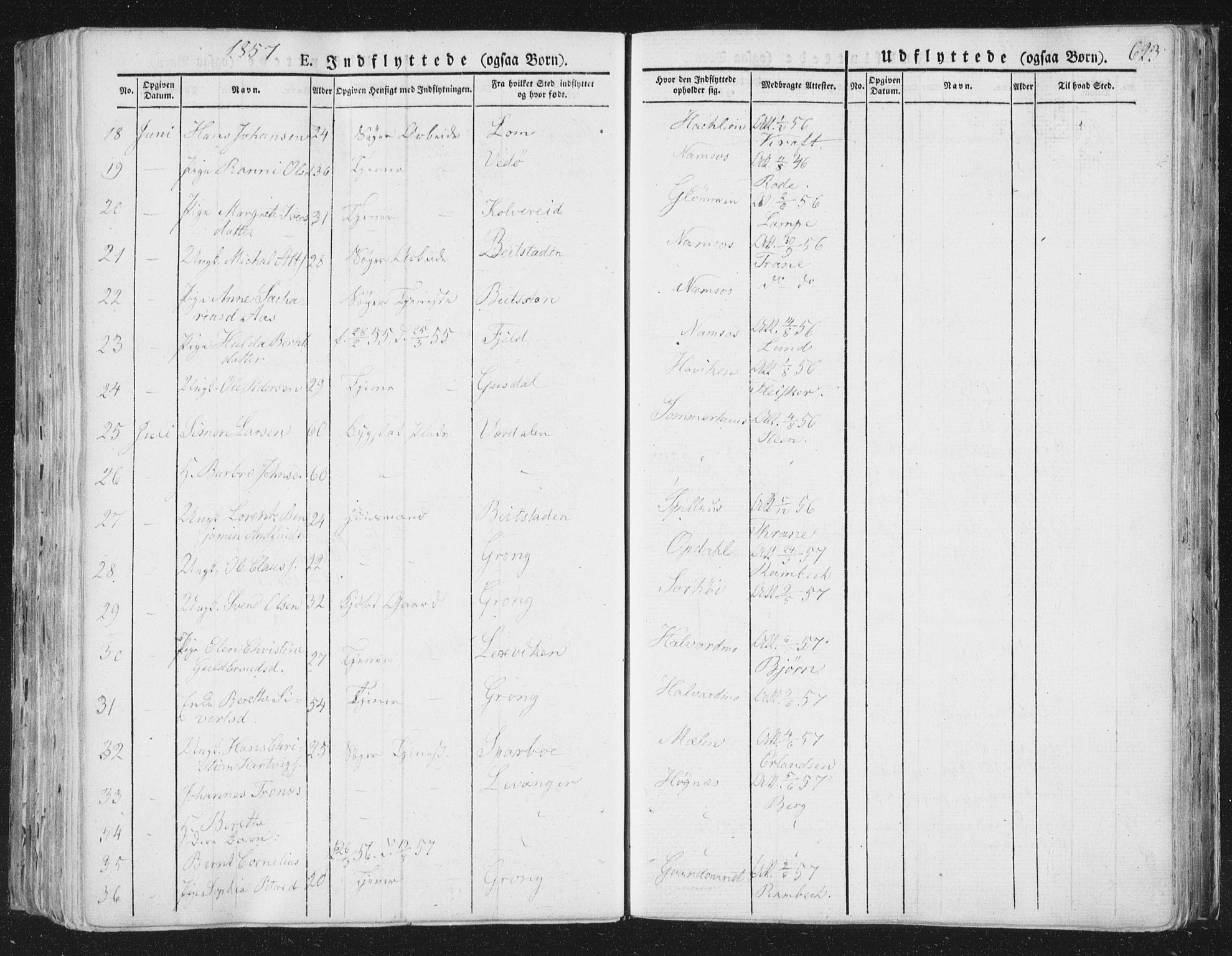 Ministerialprotokoller, klokkerbøker og fødselsregistre - Nord-Trøndelag, AV/SAT-A-1458/764/L0552: Parish register (official) no. 764A07b, 1824-1865, p. 623