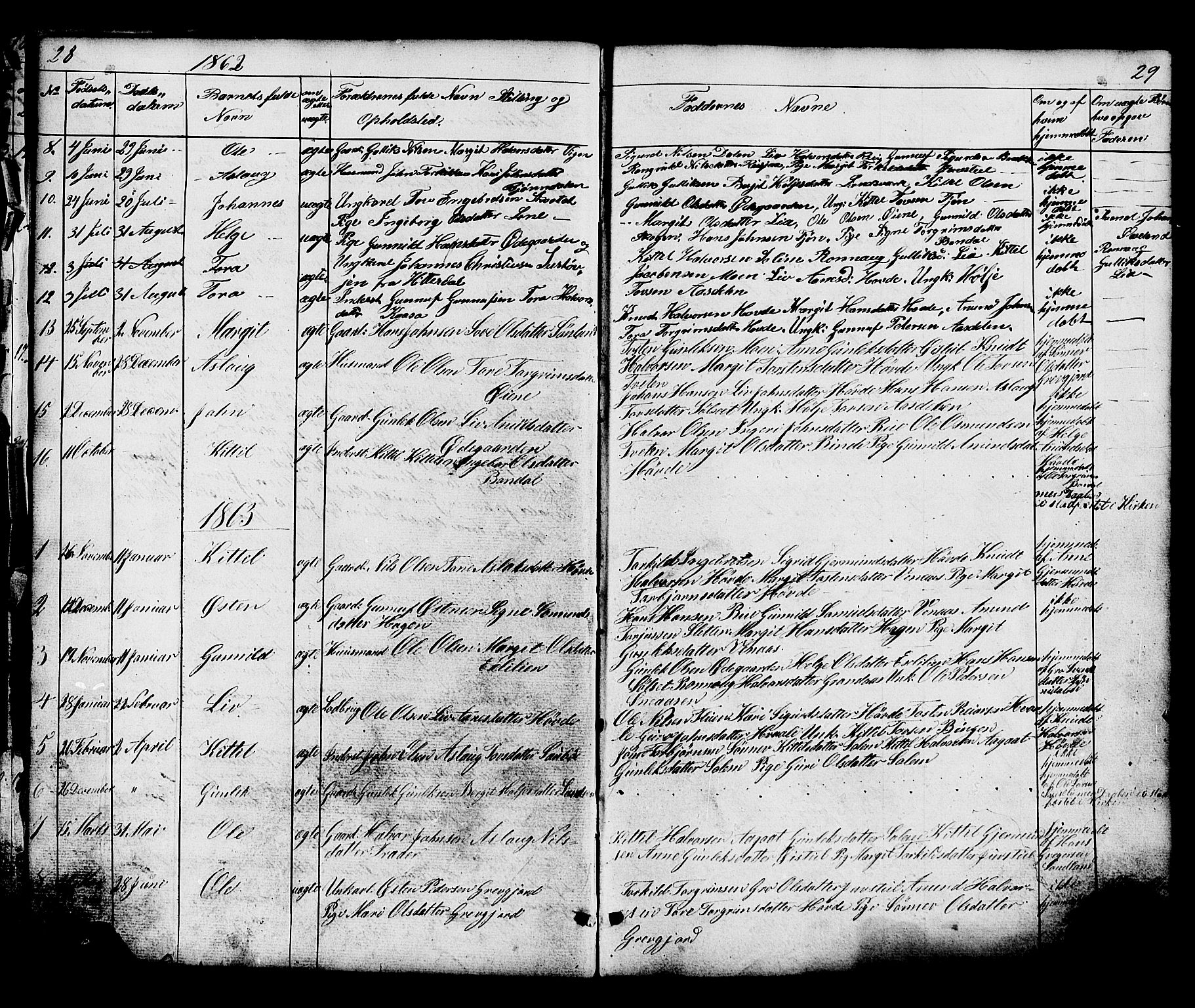 Hjartdal kirkebøker, SAKO/A-270/G/Gc/L0002: Parish register (copy) no. III 2, 1854-1890, p. 28-29