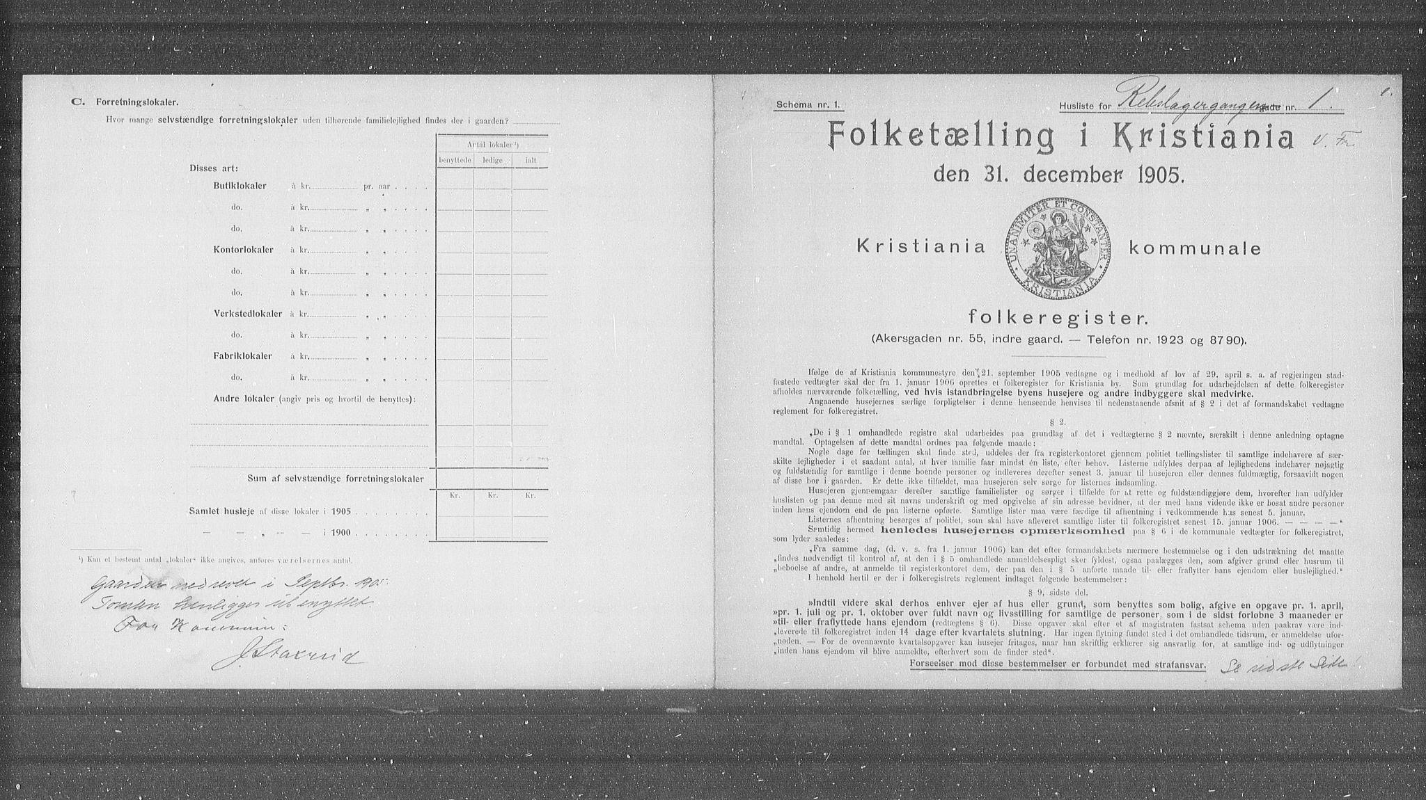 OBA, Municipal Census 1905 for Kristiania, 1905, p. 43321