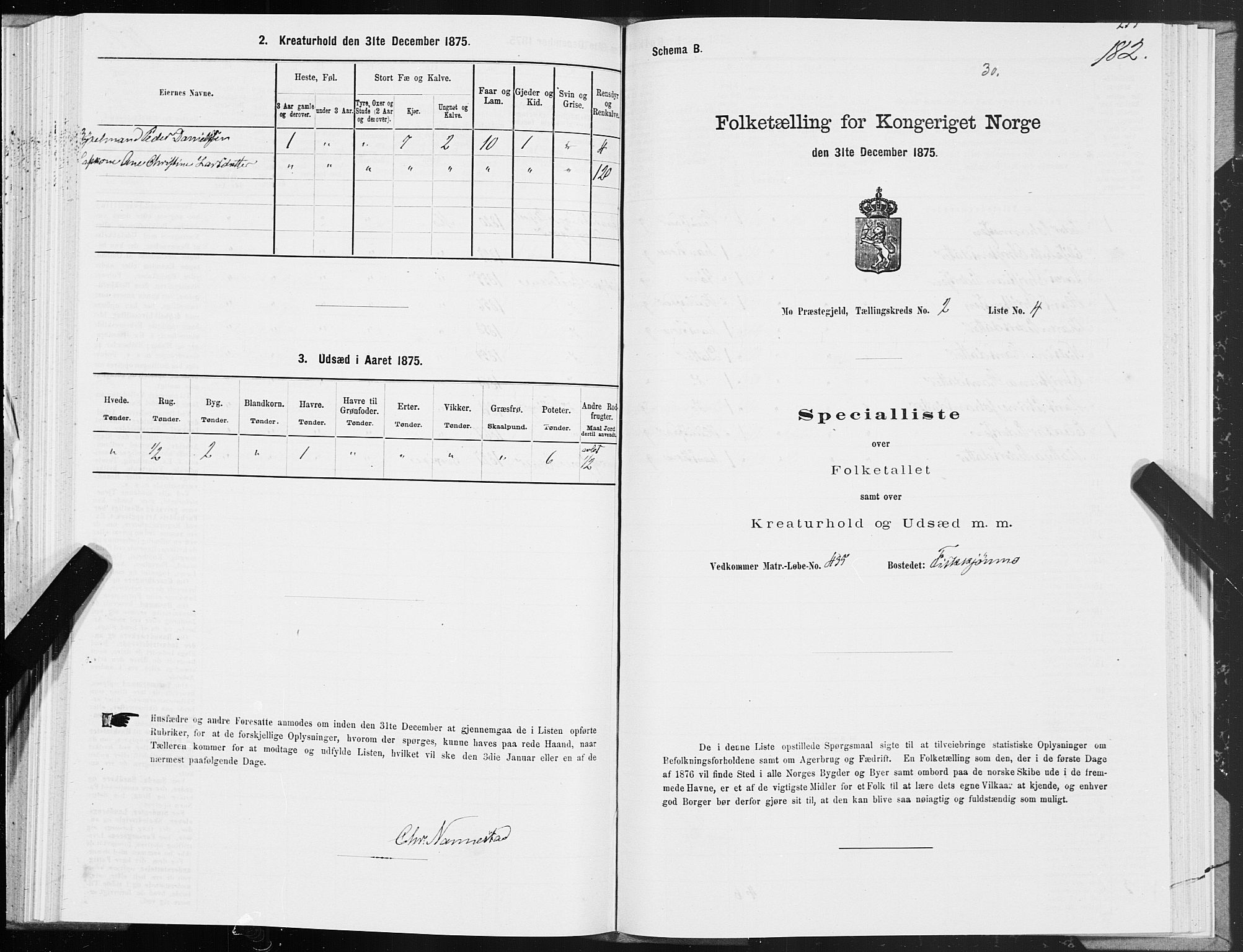 SAT, 1875 census for 1833P Mo, 1875, p. 1182