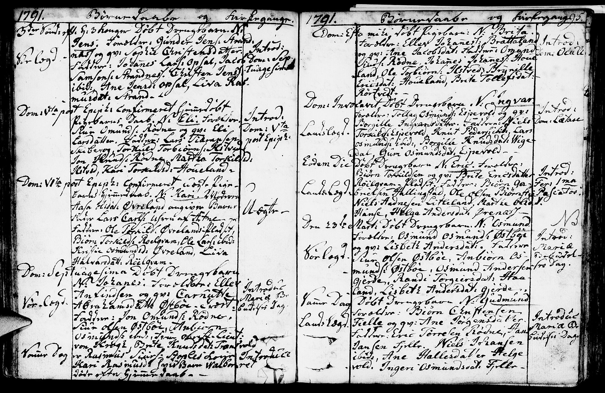 Vikedal sokneprestkontor, SAST/A-101840/01/IV: Parish register (official) no. A 2, 1779-1817, p. 95
