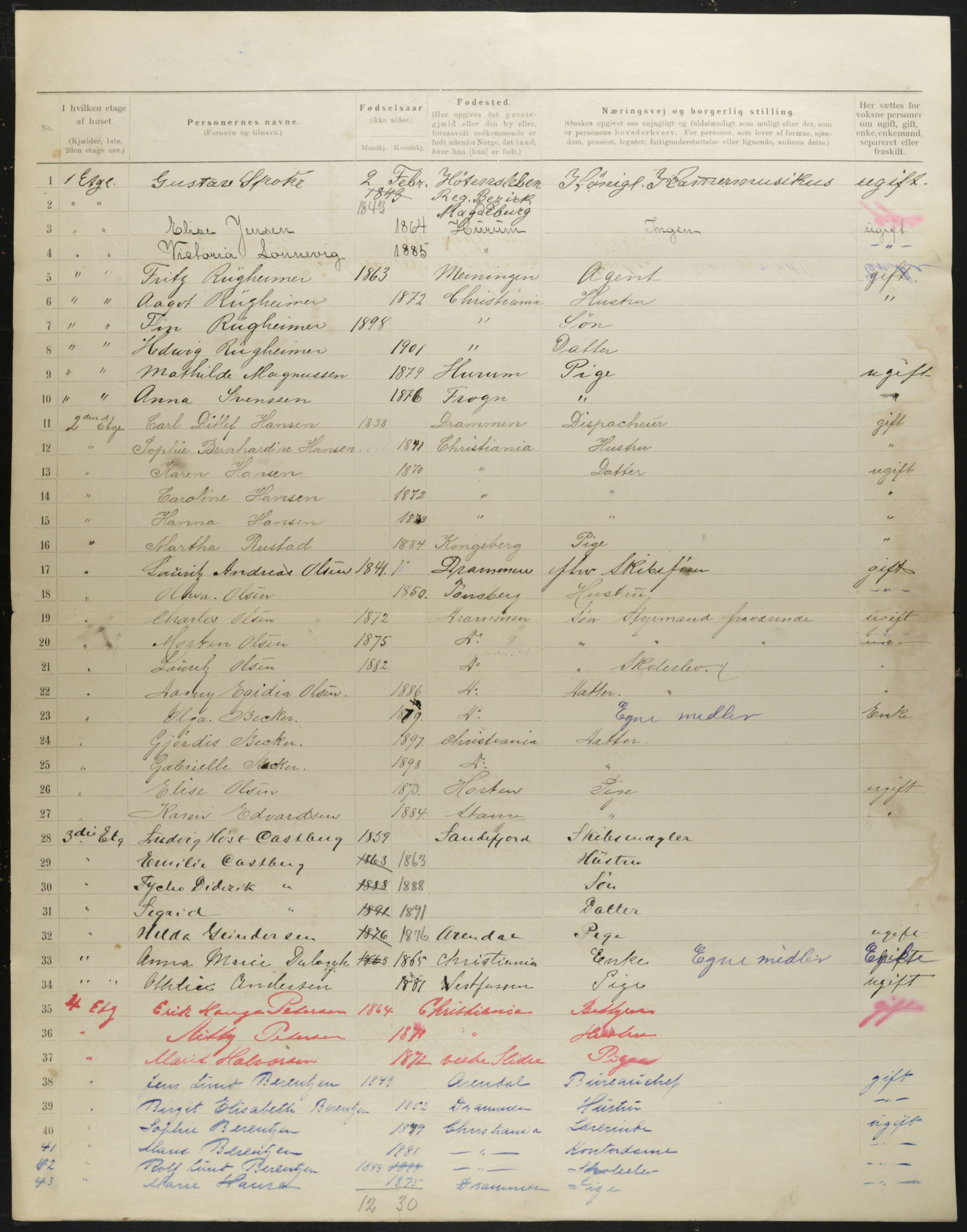 OBA, Municipal Census 1901 for Kristiania, 1901, p. 358