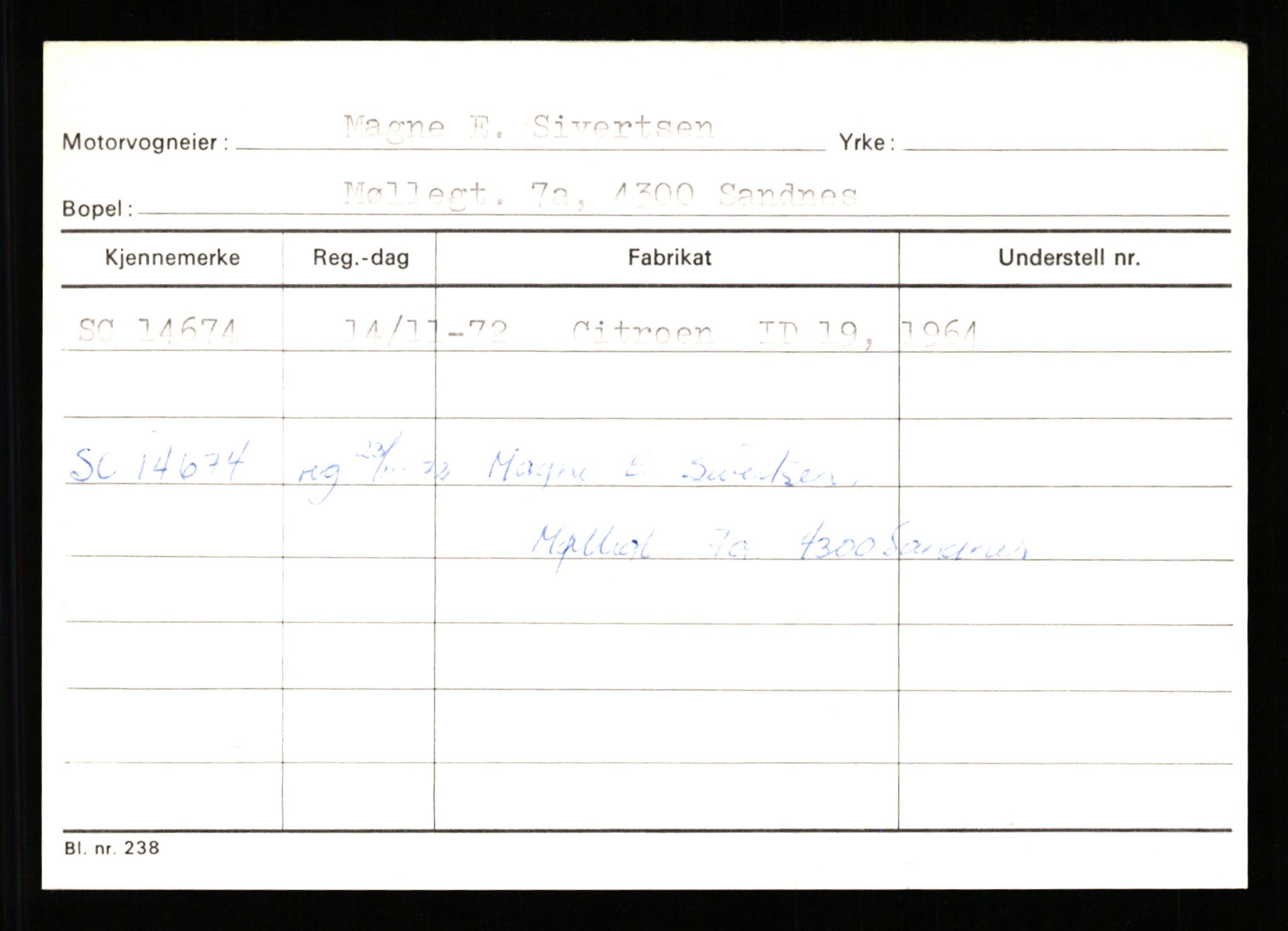 Stavanger trafikkstasjon, SAST/A-101942/0/G/L0003: Registreringsnummer: 10466 - 15496, 1930-1971, p. 2766