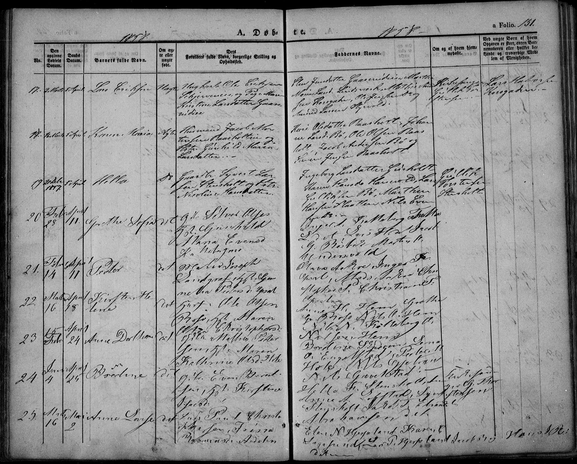 Lardal kirkebøker, SAKO/A-350/F/Fa/L0006: Parish register (official) no. I 6, 1835-1860, p. 151