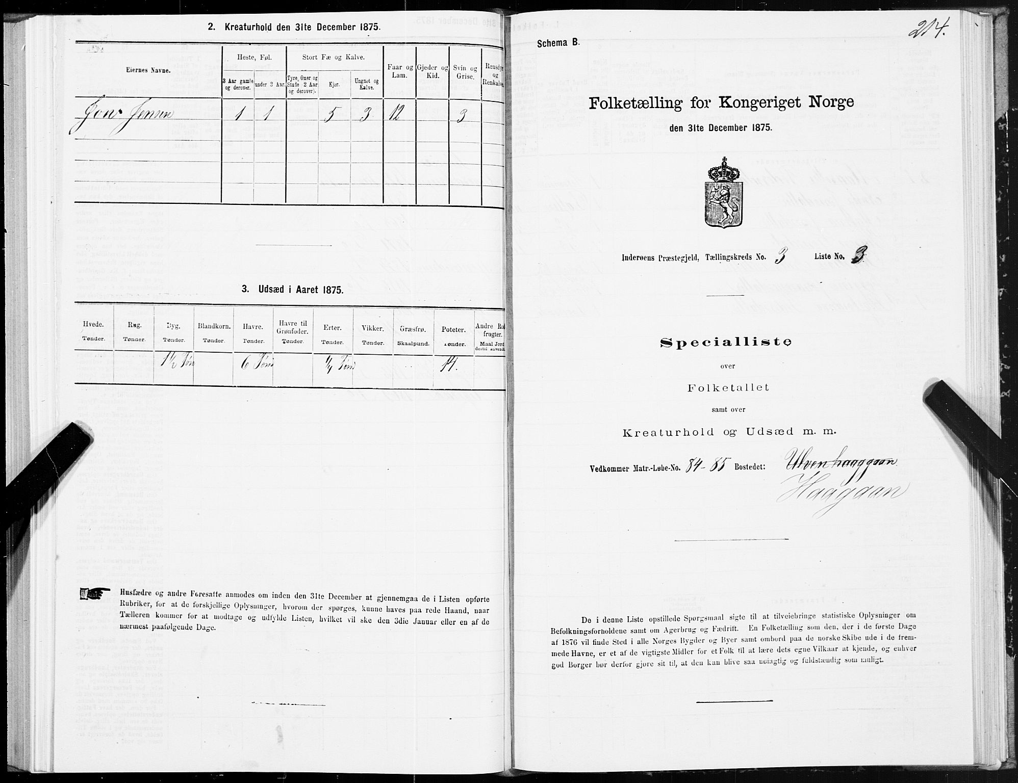 SAT, 1875 census for 1729P Inderøy, 1875, p. 2214