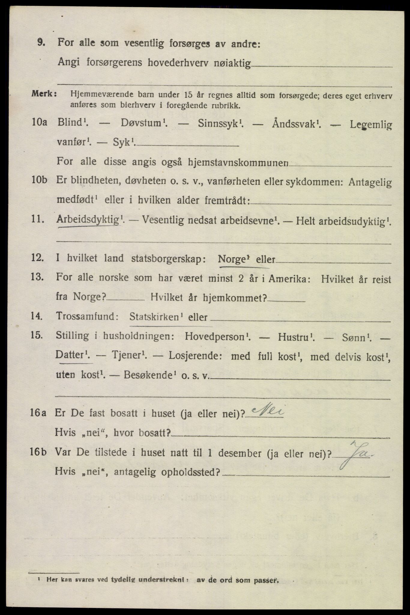 SAK, 1920 census for Vennesla, 1920, p. 3701