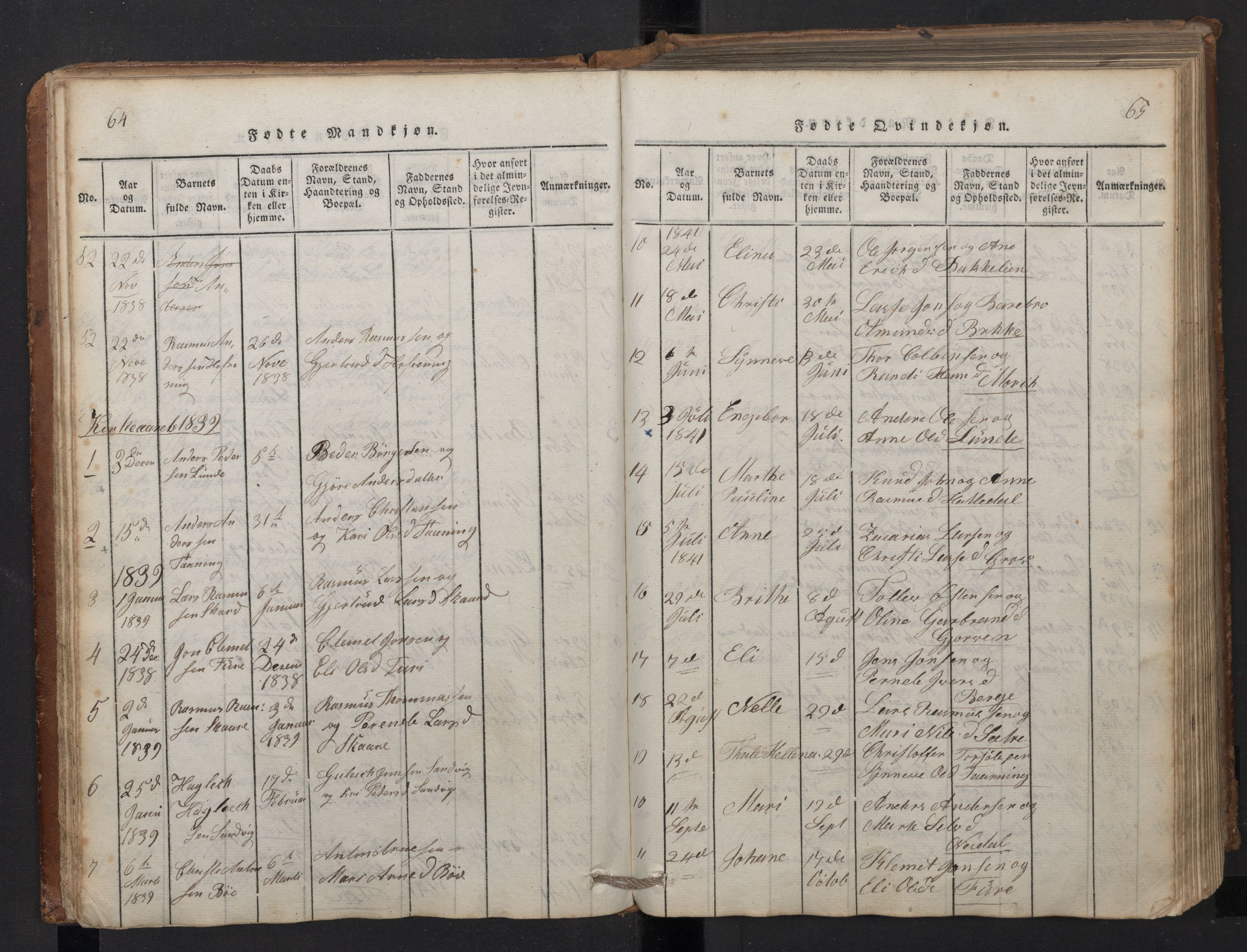 Stryn Sokneprestembete, SAB/A-82501: Parish register (copy) no. A 1, 1816-1844, p. 64-65