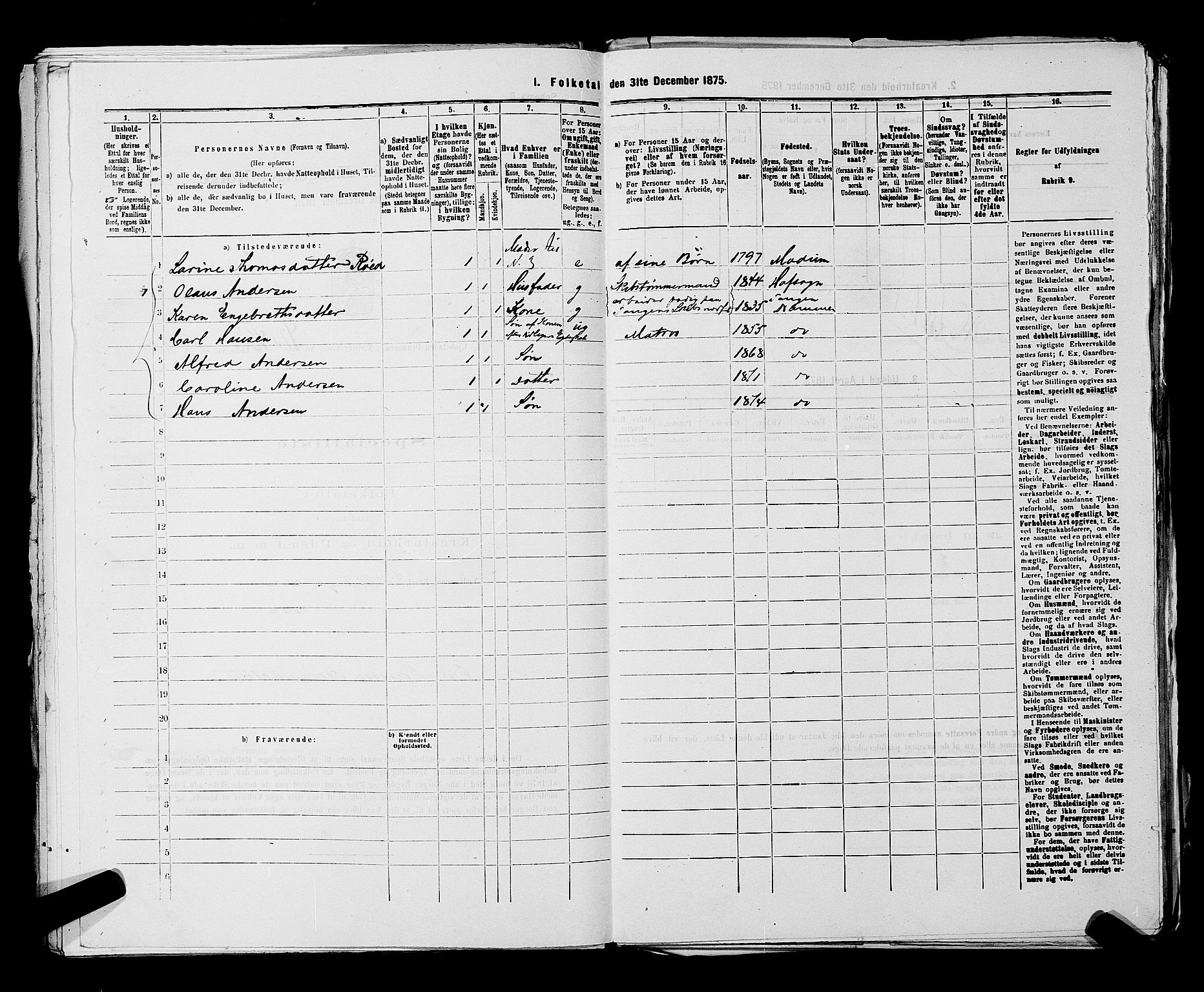 SAKO, 1875 census for 0602 Drammen, 1875, p. 3603