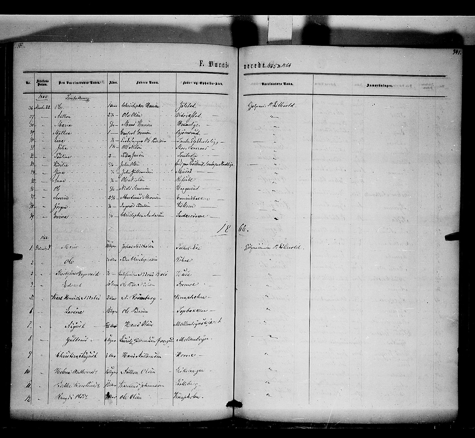 Romedal prestekontor, AV/SAH-PREST-004/K/L0005: Parish register (official) no. 5, 1862-1874, p. 341