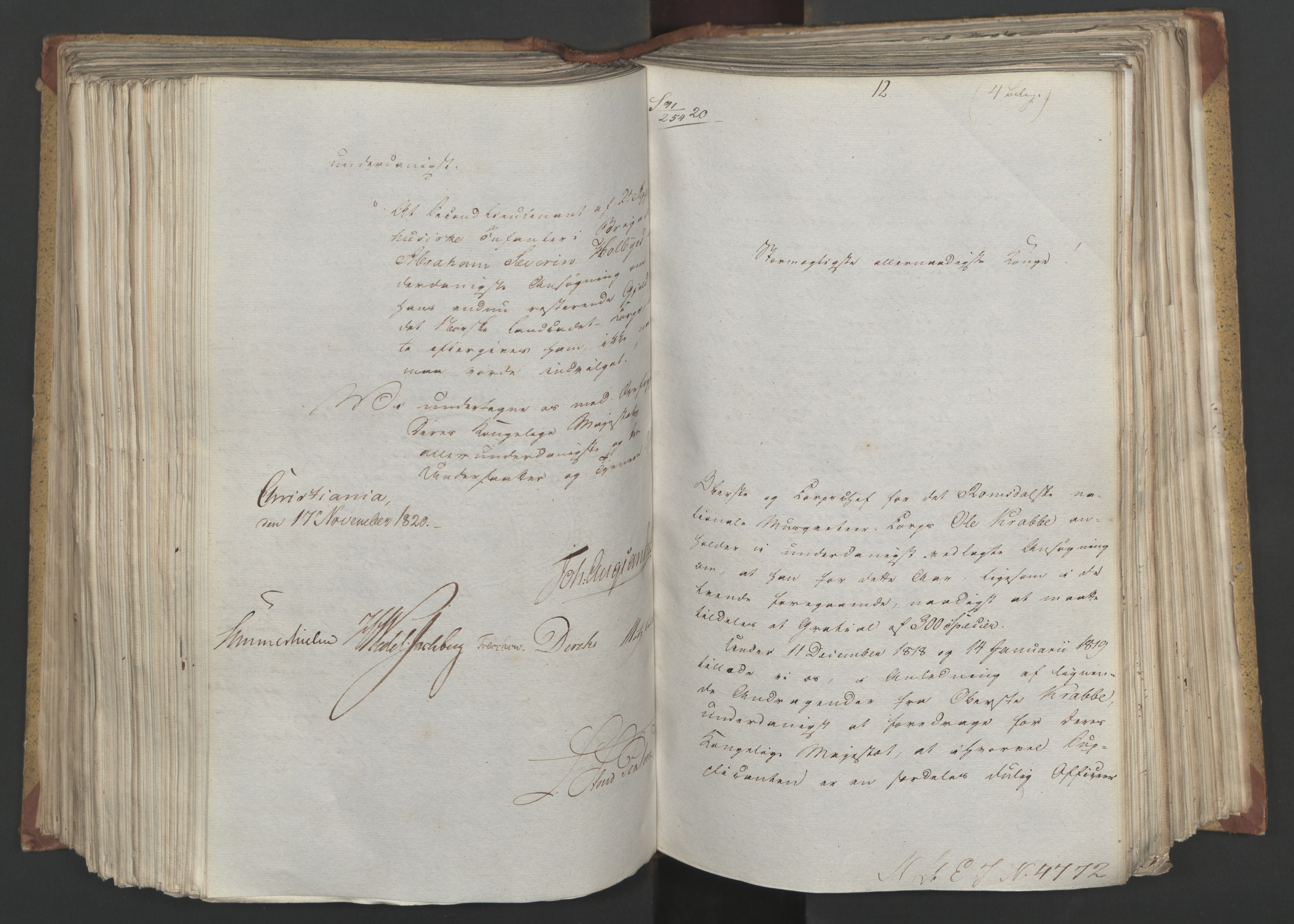Statsrådsavdelingen i Stockholm, AV/RA-S-1003/D/Da/L0024: Regjeringsinnstillinger nr. 4663-4873, 1820, p. 303