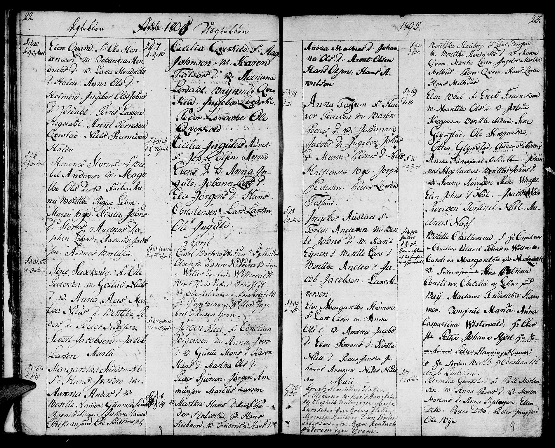 Ministerialprotokoller, klokkerbøker og fødselsregistre - Nord-Trøndelag, SAT/A-1458/730/L0274: Parish register (official) no. 730A03, 1802-1816, p. 22-23