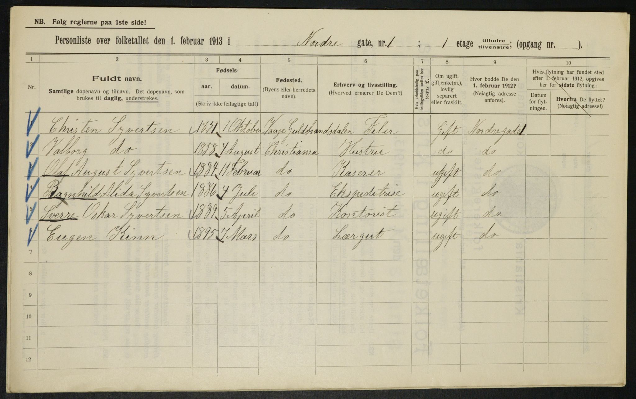 OBA, Municipal Census 1913 for Kristiania, 1913, p. 73100