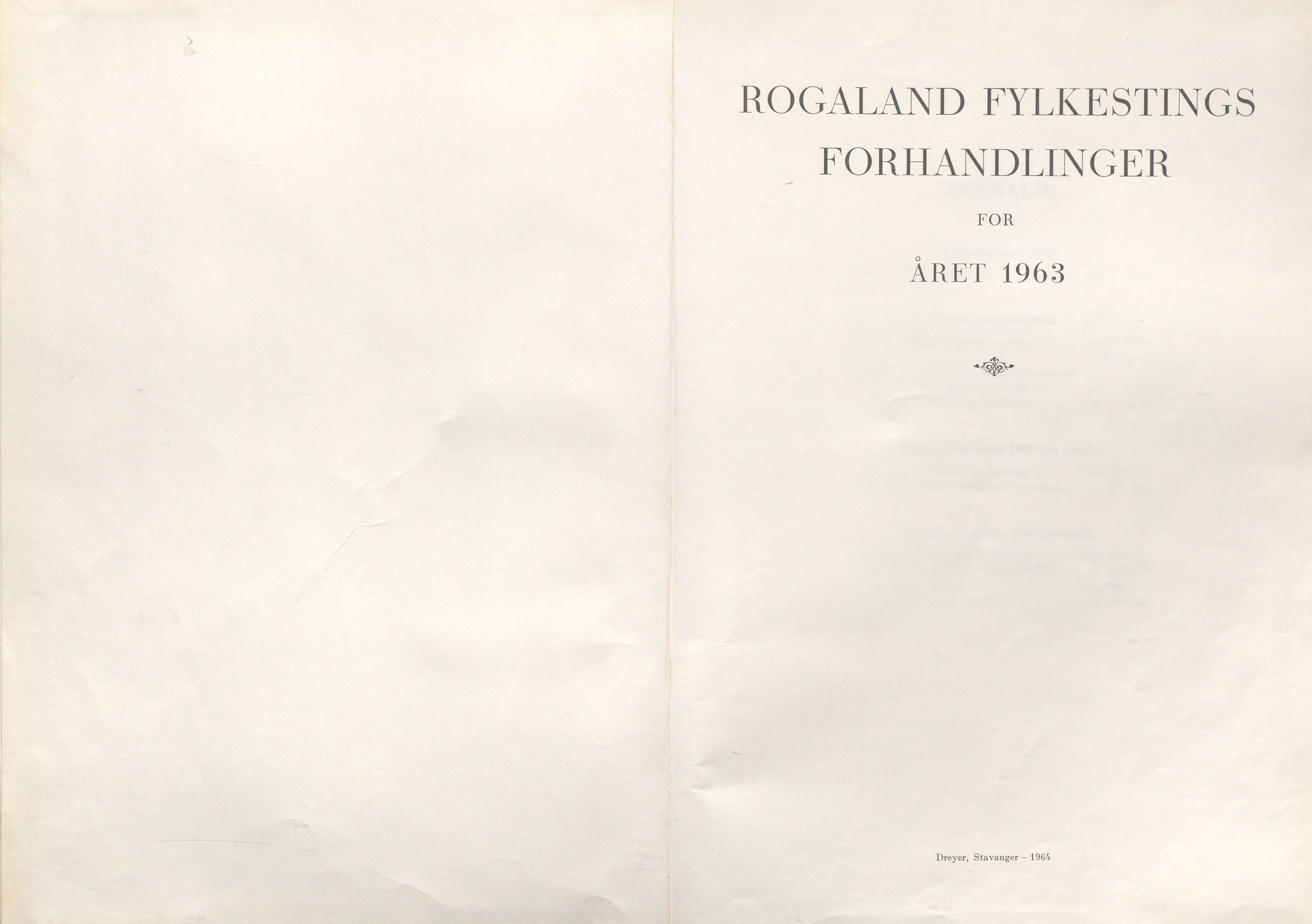 Rogaland fylkeskommune - Fylkesrådmannen , IKAR/A-900/A/Aa/Aaa/L0083: Møtebok , 1963