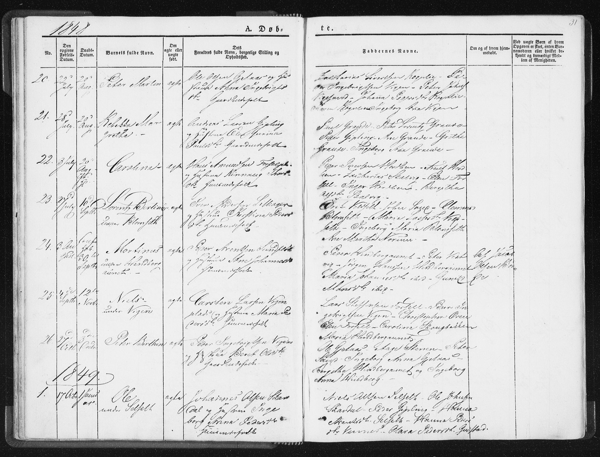 Ministerialprotokoller, klokkerbøker og fødselsregistre - Nord-Trøndelag, SAT/A-1458/744/L0418: Parish register (official) no. 744A02, 1843-1866, p. 31