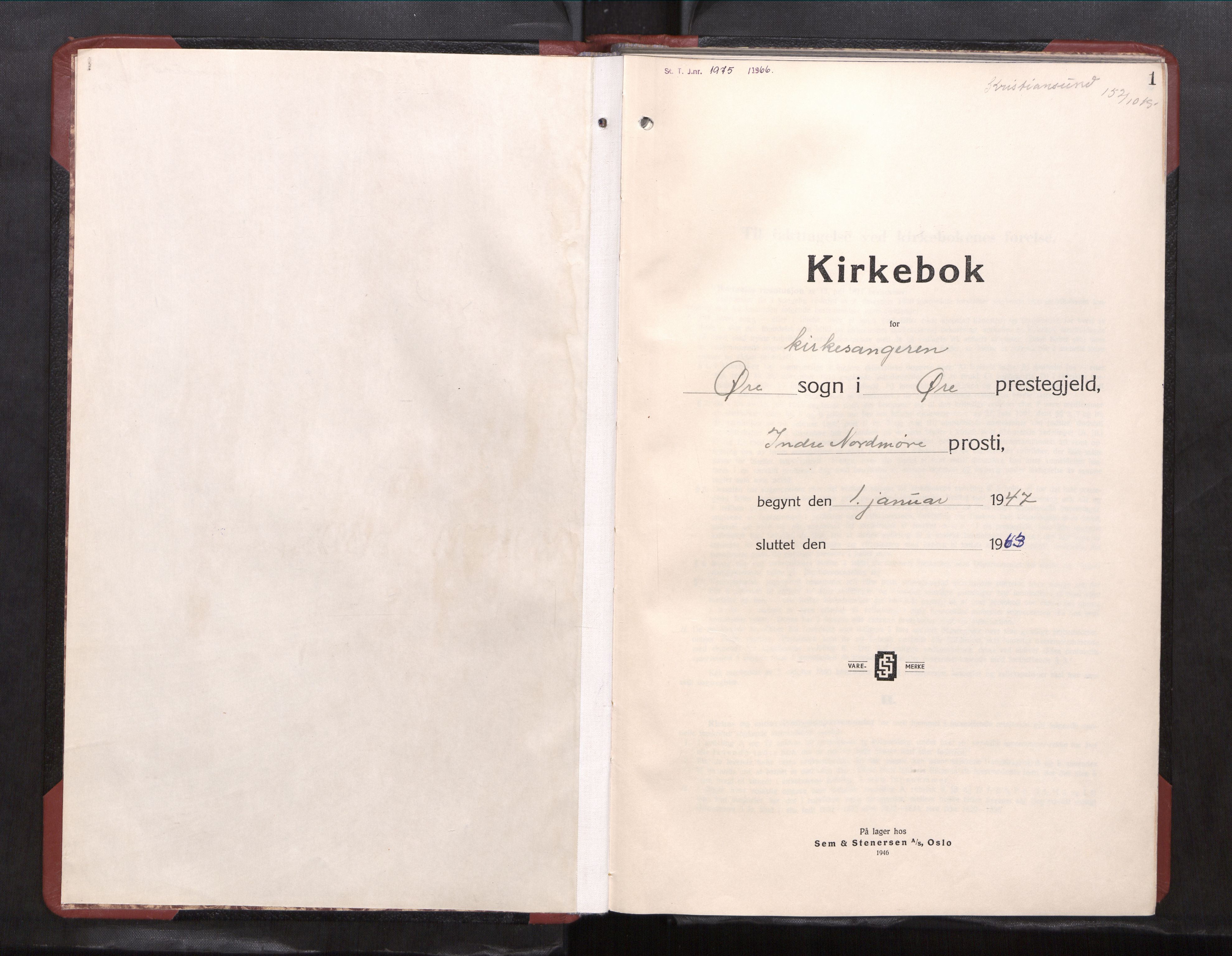 Ministerialprotokoller, klokkerbøker og fødselsregistre - Møre og Romsdal, AV/SAT-A-1454/584/L0972: Parish register (copy) no. 584---, 1947-1963, p. 1