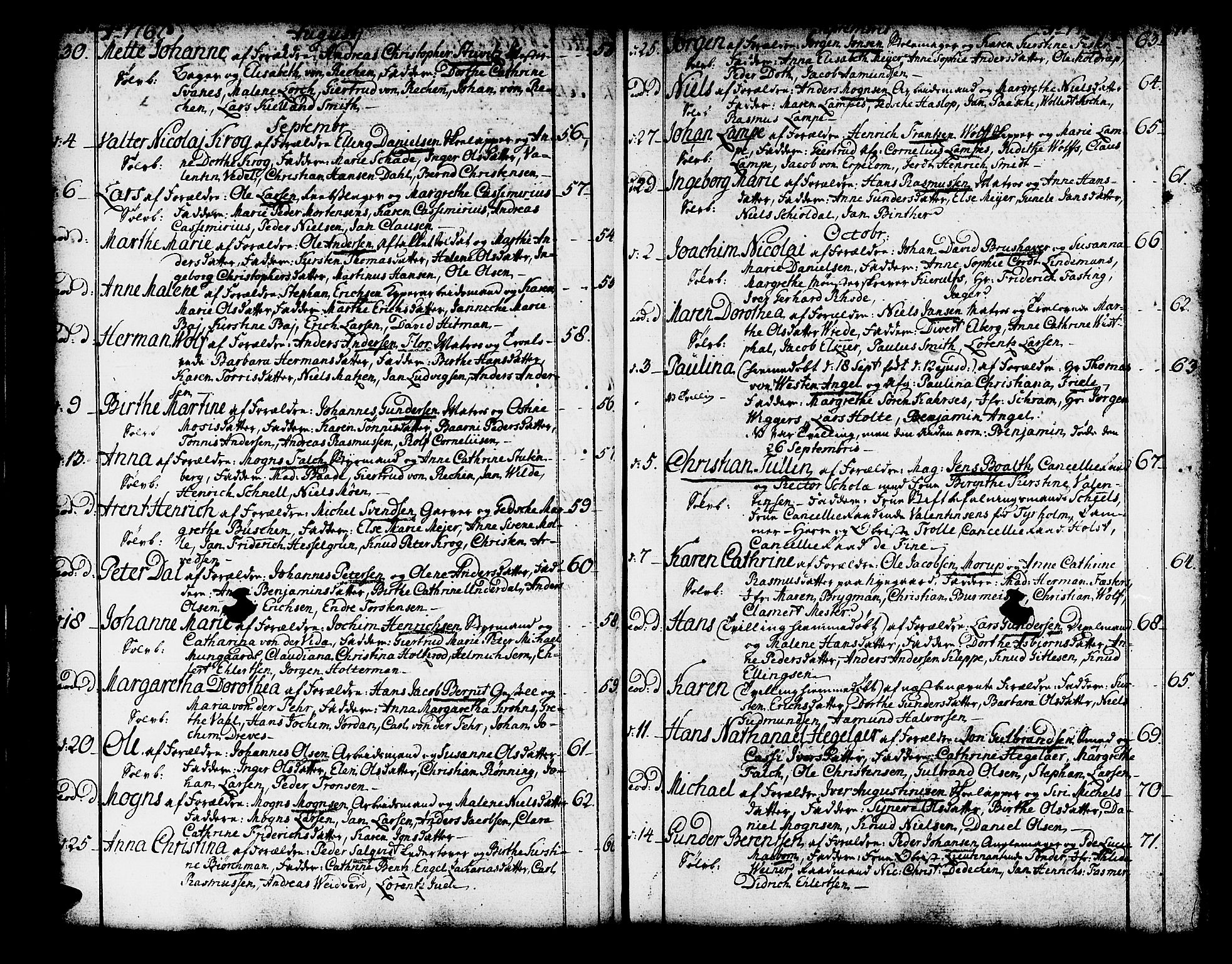 Domkirken sokneprestembete, SAB/A-74801/H/Haa/L0003: Parish register (official) no. A 3, 1758-1789, p. 116-117
