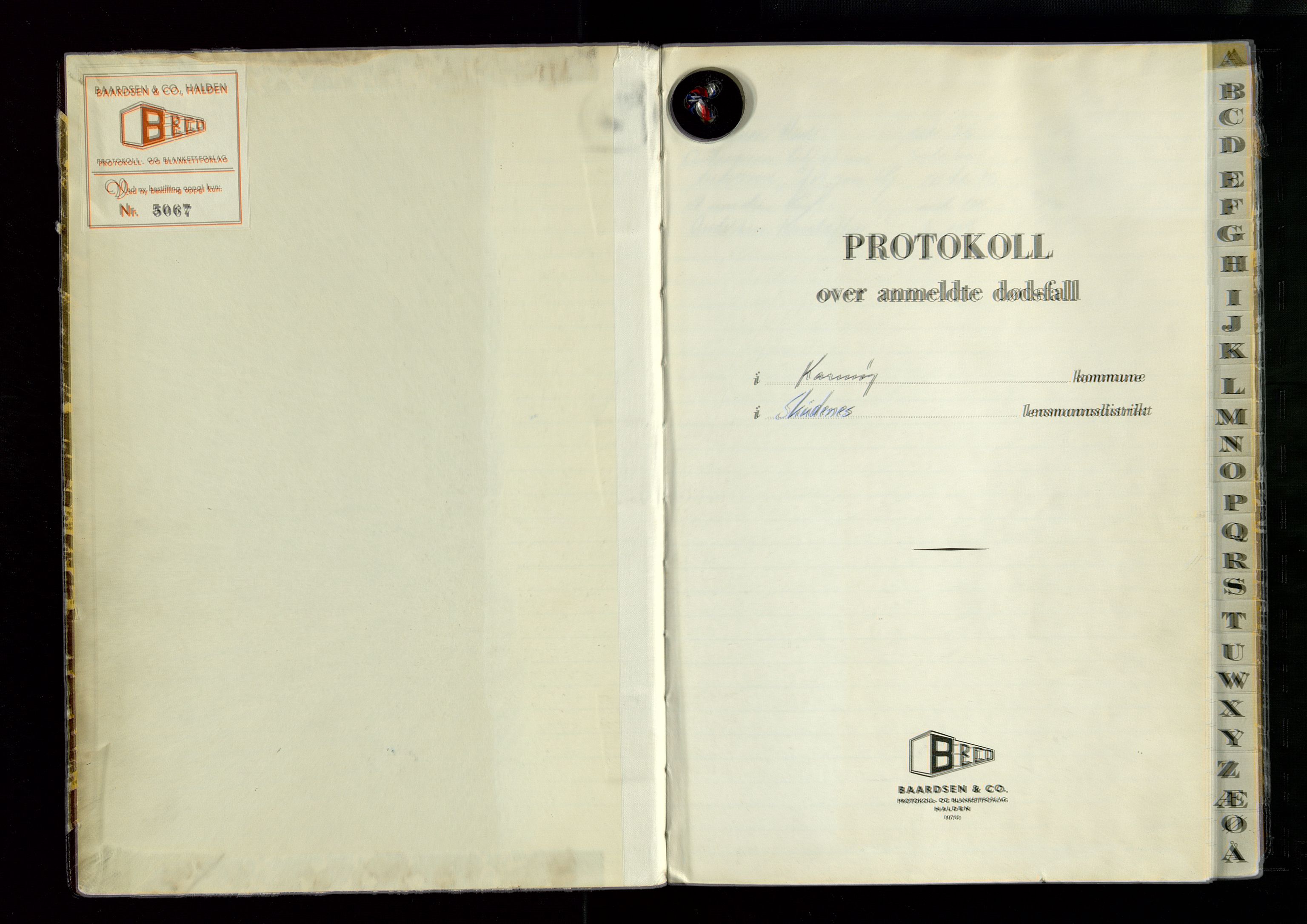 Skudenes lensmannskontor, AV/SAST-A-100444/Gga/L0012: "Dødsfallprotokoll", 1970-1973